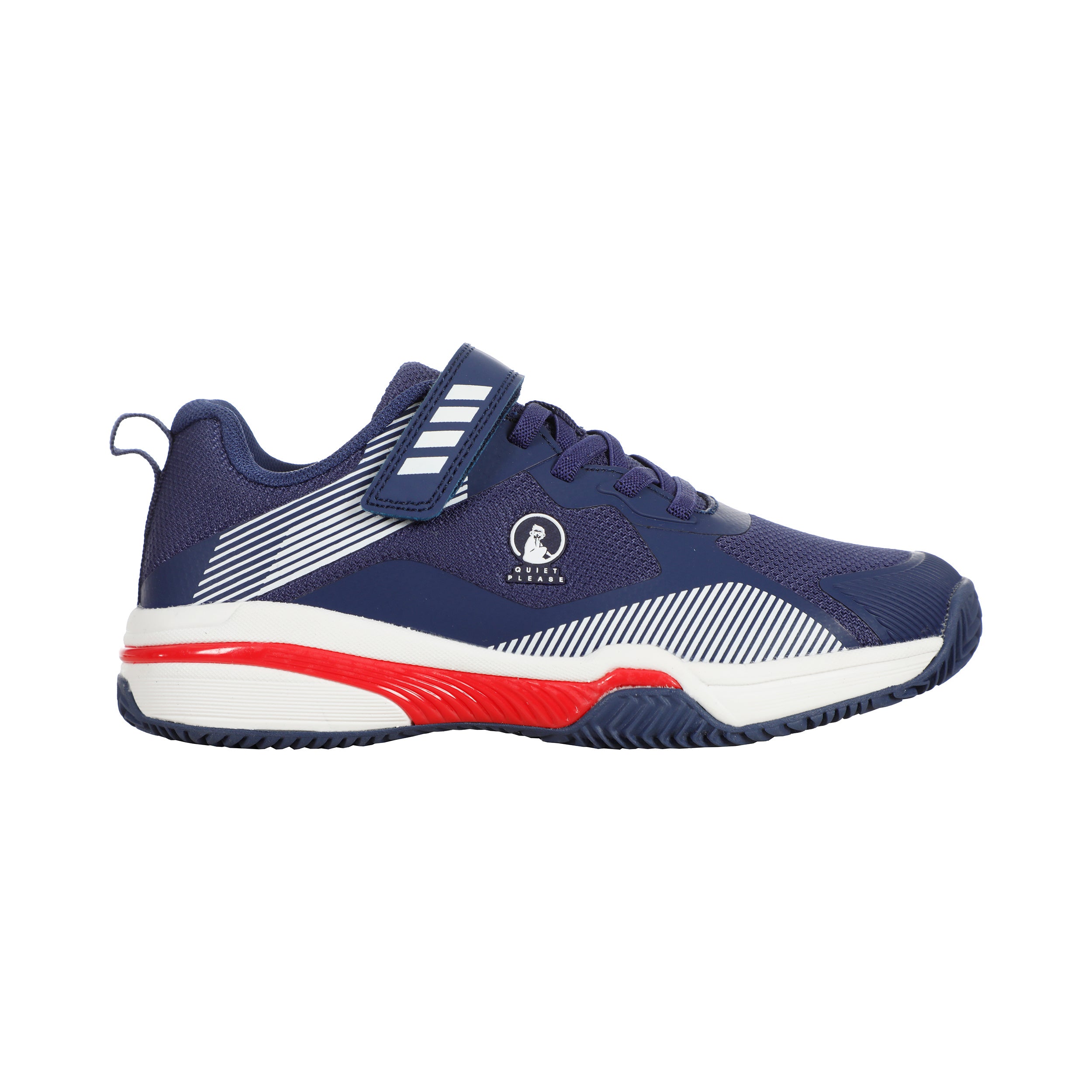 Quiet Please Match Velcro Clay Court Shoe Kids-Blue,Red