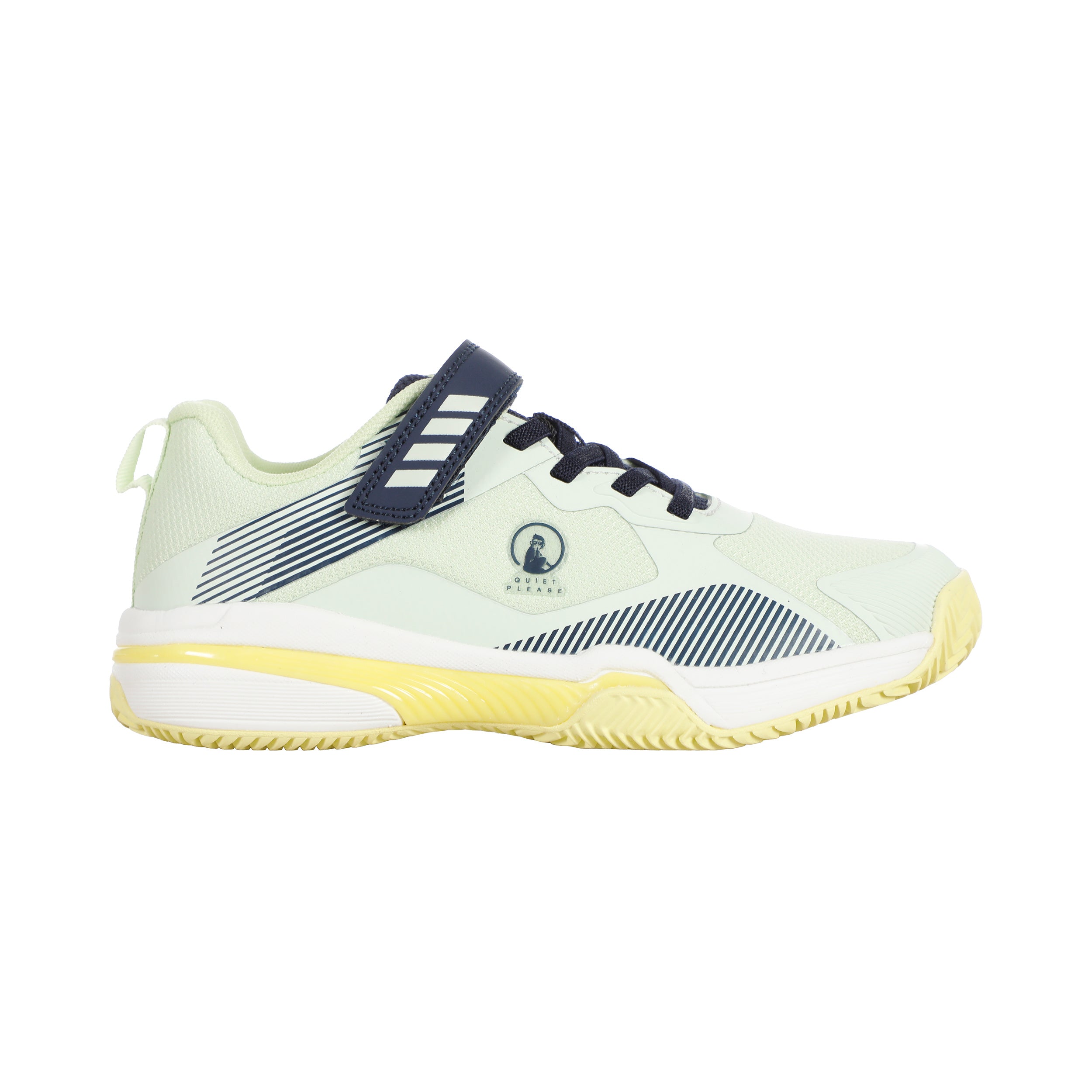 Quiet Please Match Velcro Clay Court Shoe Kids-Lime,Yellow