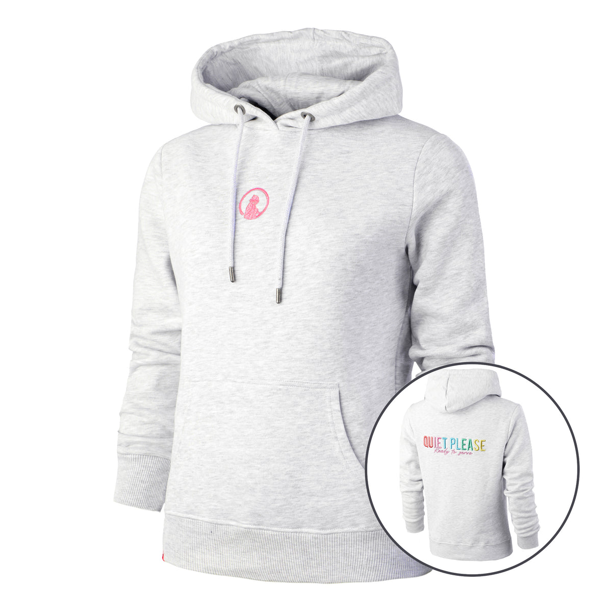 Quiet Please Rainbow Hoody Damen - grau, mehrfarbig