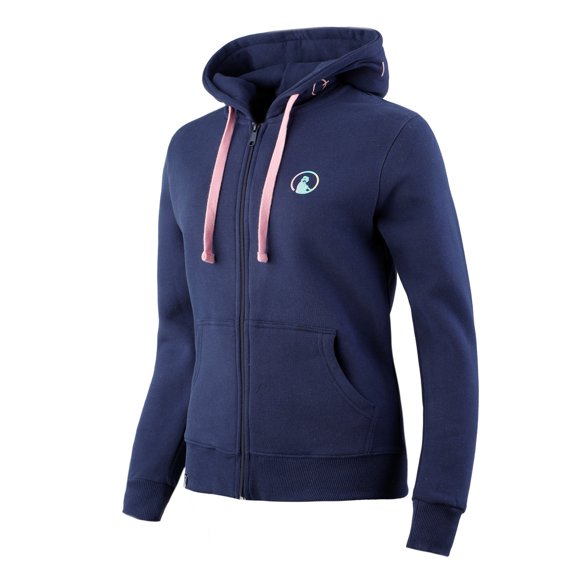 Quiet Please Letters Zip Hoodie Women - blue, multicoloured
