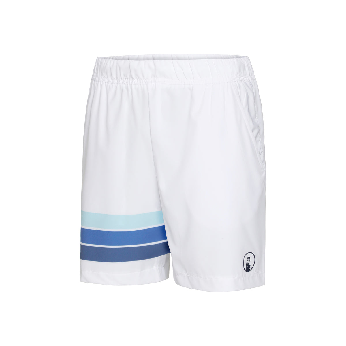 Quiet Please Ocean Block Stripe Smash Shorts Men - white, blue