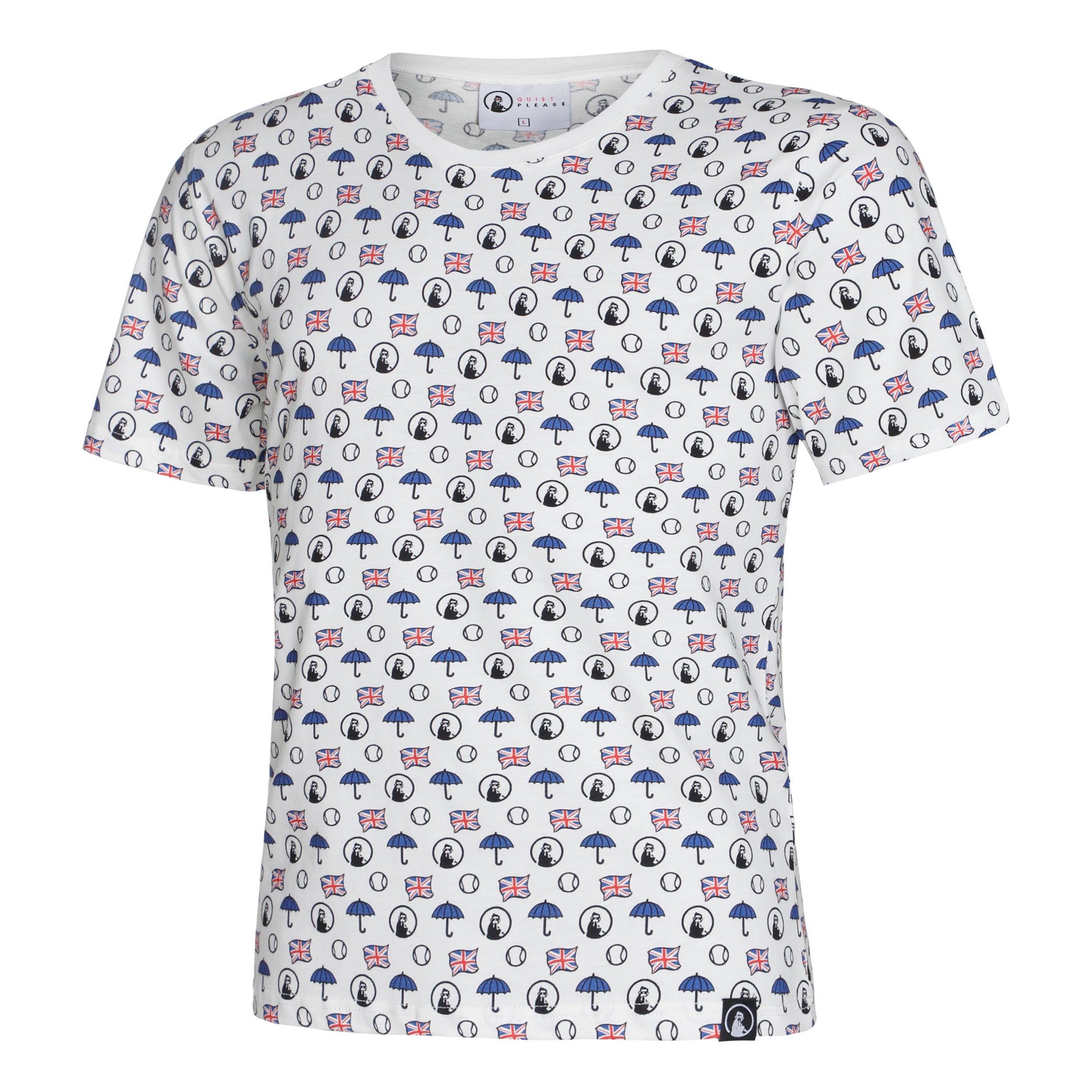 Quiet Please London Statement T-Shirt Men-White,Multicoloured