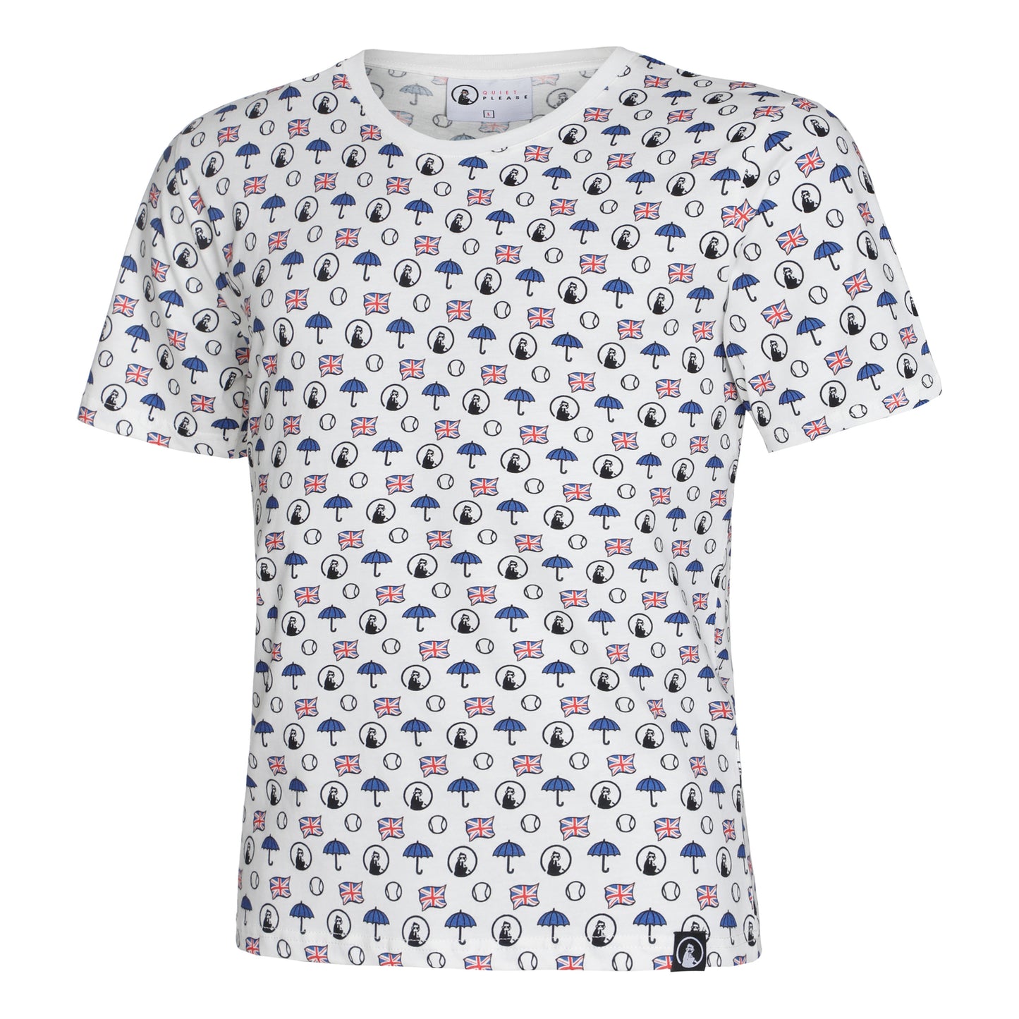 Quiet Please London Statement T-Shirt Herren-Weiß,Mehrfarbig