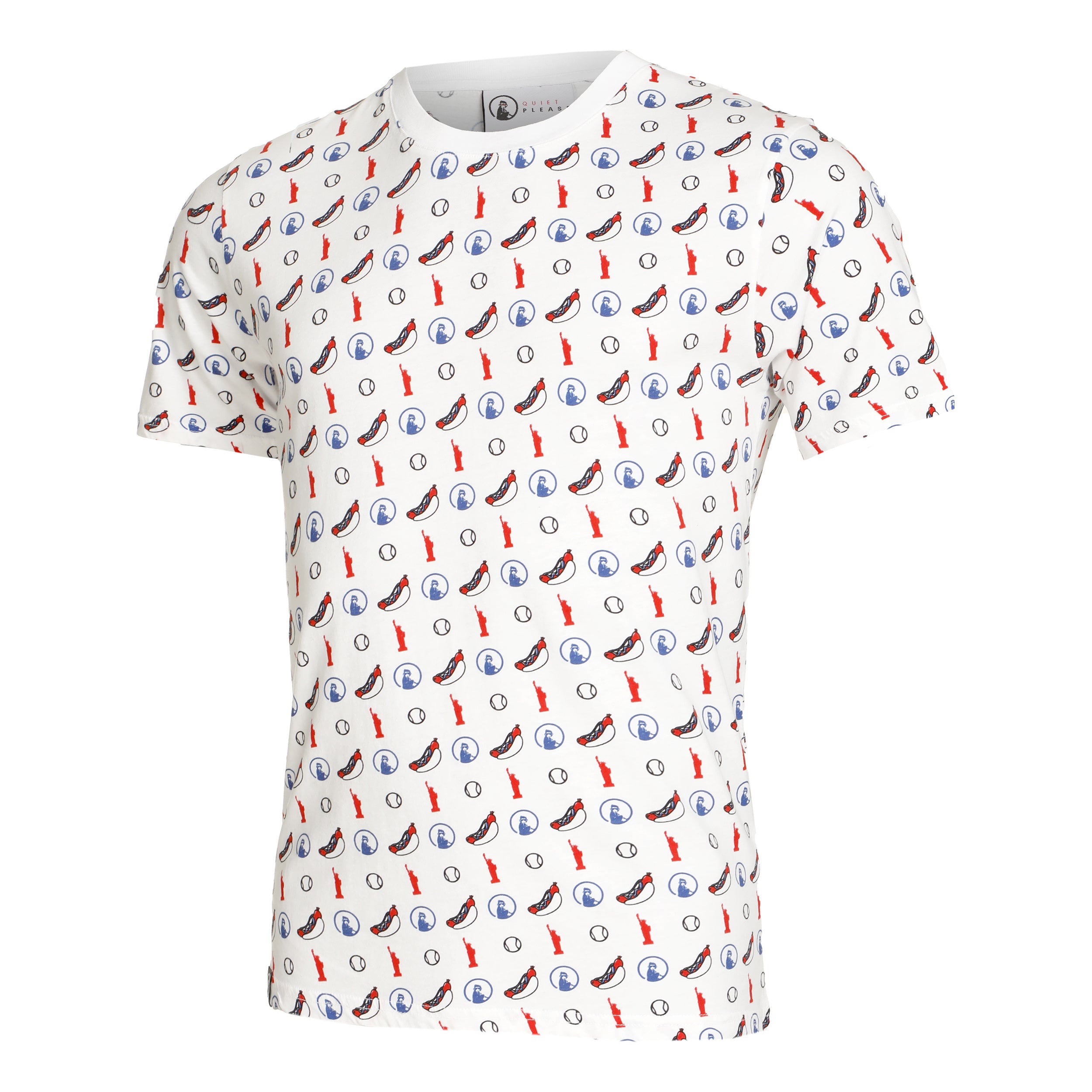 Quiet Please New York Statement T-Shirt Men - white, multicoloured