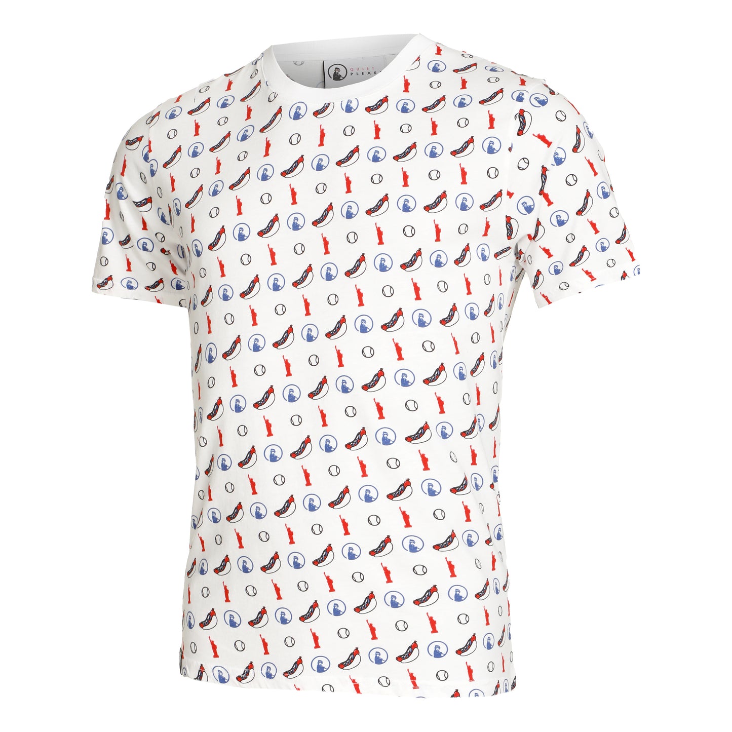 Quiet Please New York Statement T-Shirt Men - white, multicoloured
