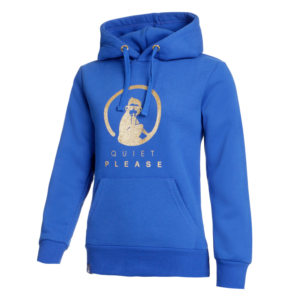 Quiet Please Baseline Logo Hoody Damen - blau, gold