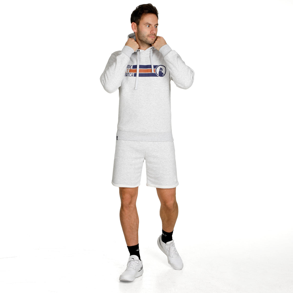 Quiet Please Retro Stripe Block Hoody Men - lightgrey, multicoloured
