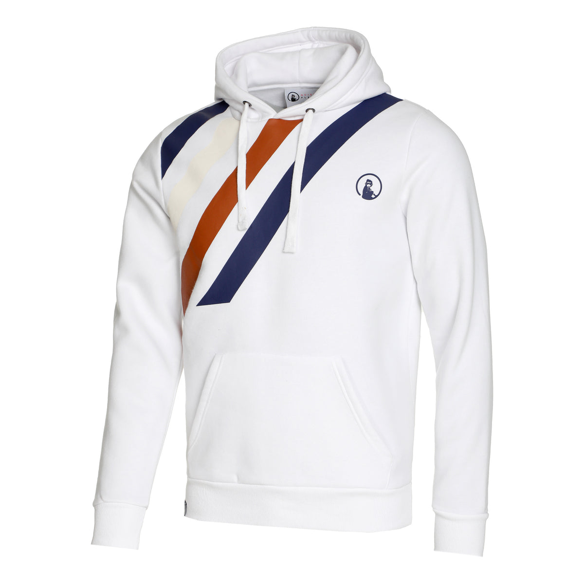 Quiet Please Retro Stripe Hoody Men - white,
