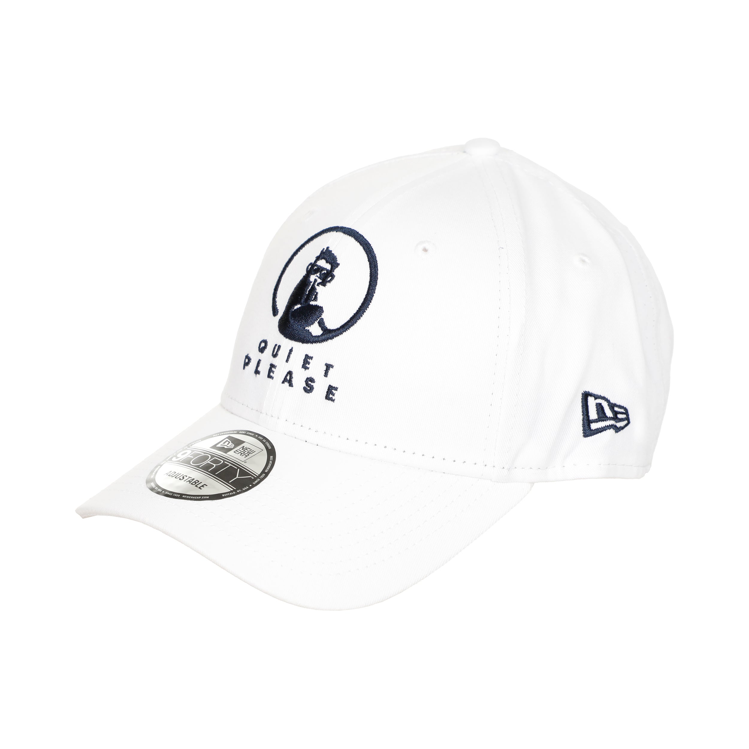 Quiet Please New Era Core 9Forty Cap Unisex - white, dark blue