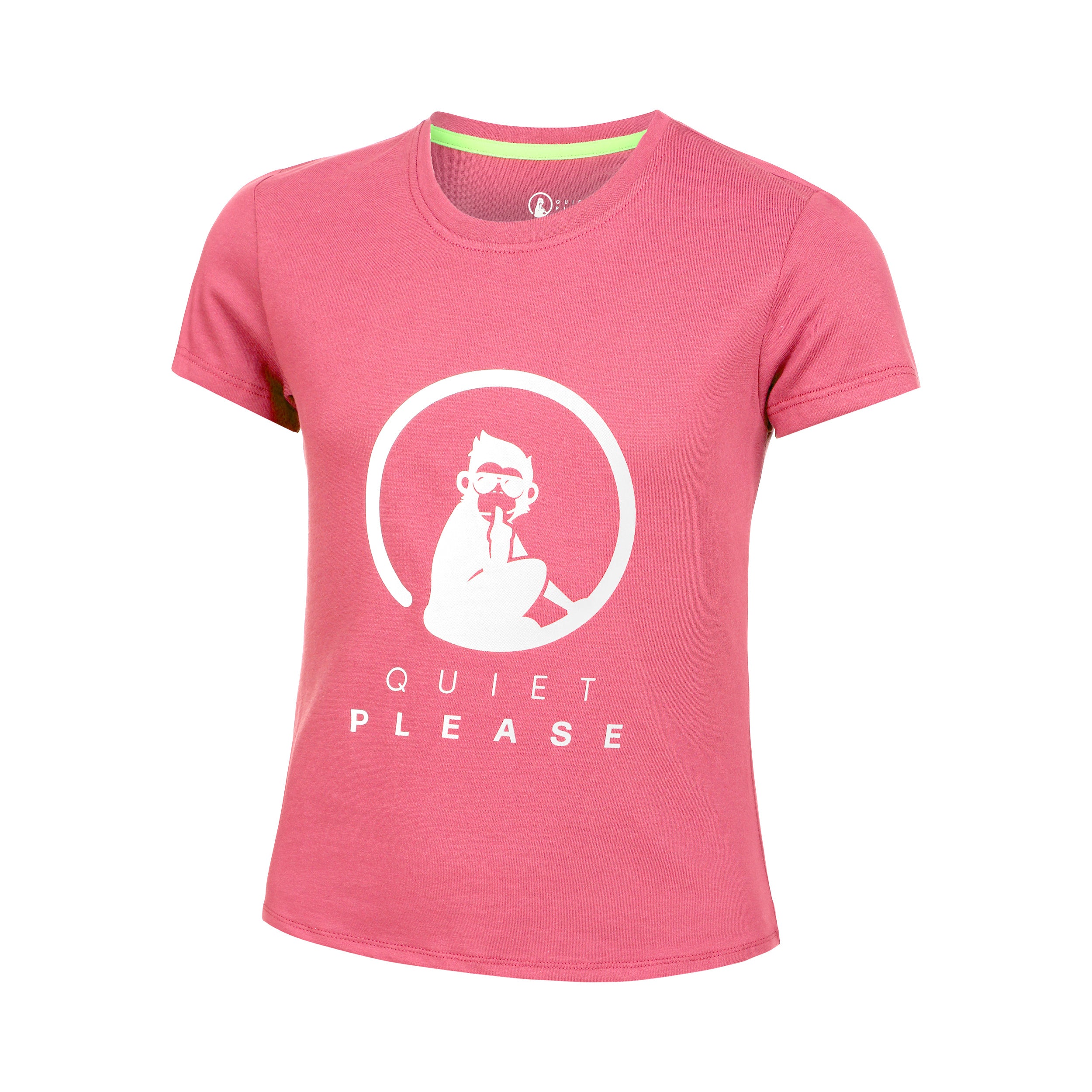 Quiet Please Baseline Logo T-Shirt Mädchen-Pink