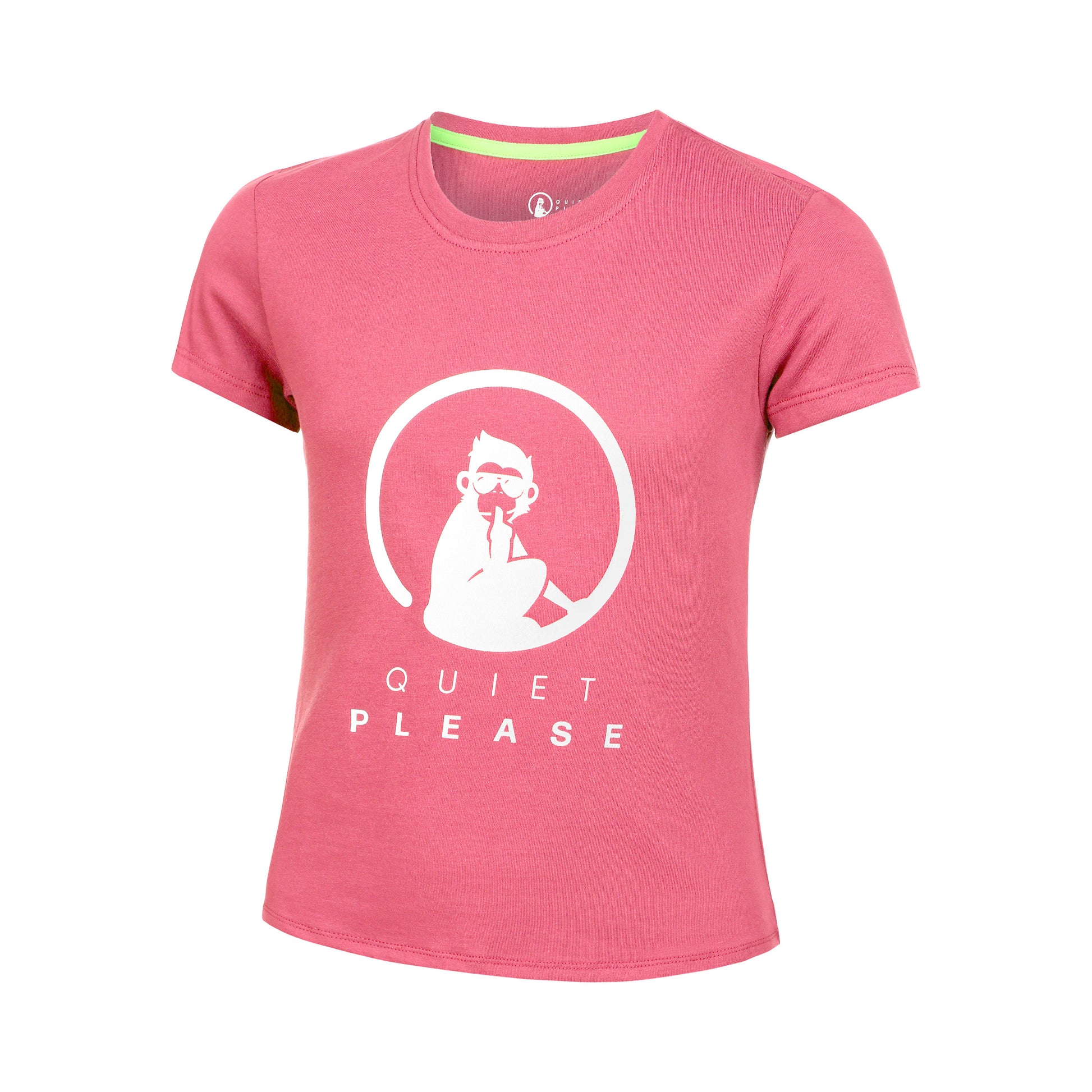 Quiet Please Baseline Logo T-Shirt Mädchen-Pink