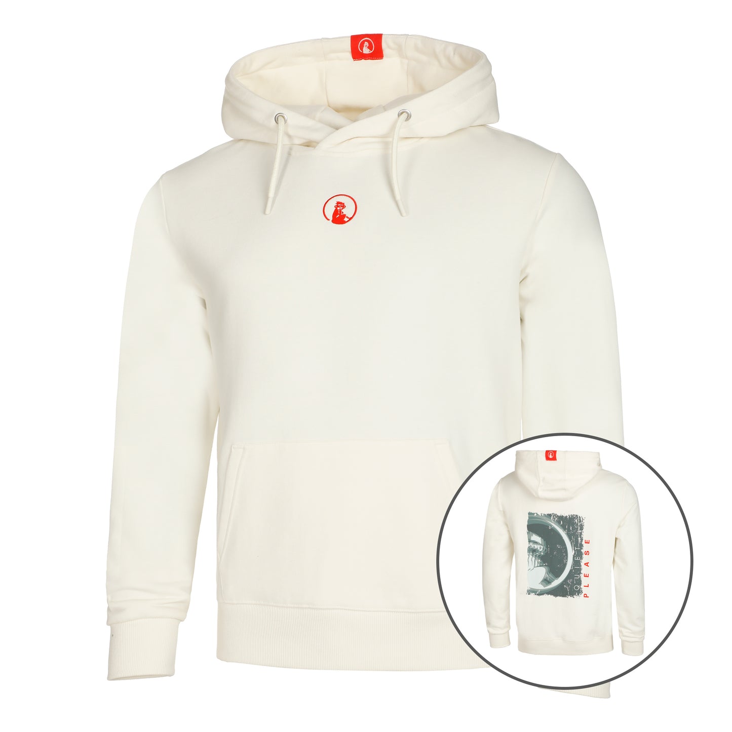 Quiet Please Blurred Hoody Men - white, sage
