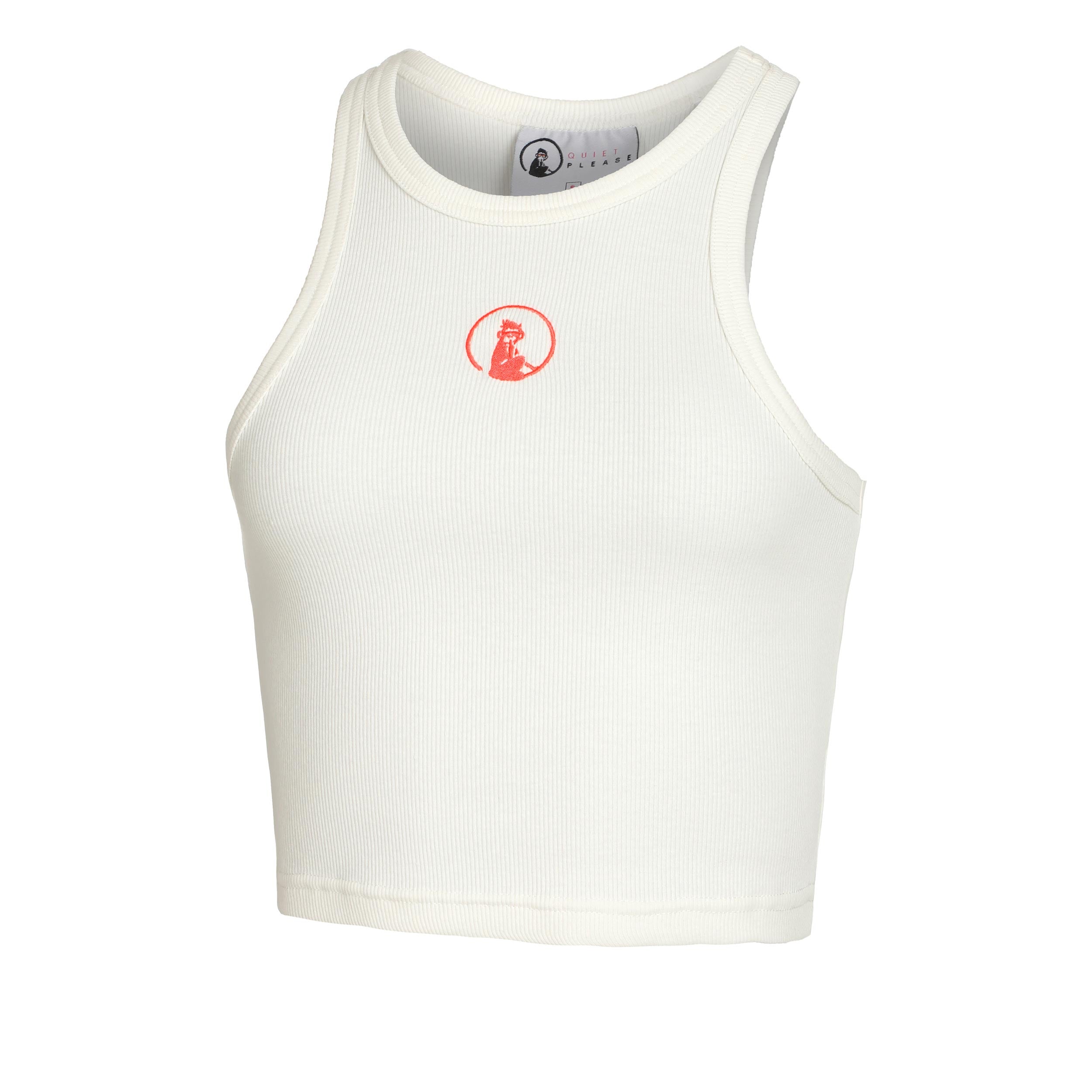 Quiet Please Crossroad Ribbed Tank Top Women-White