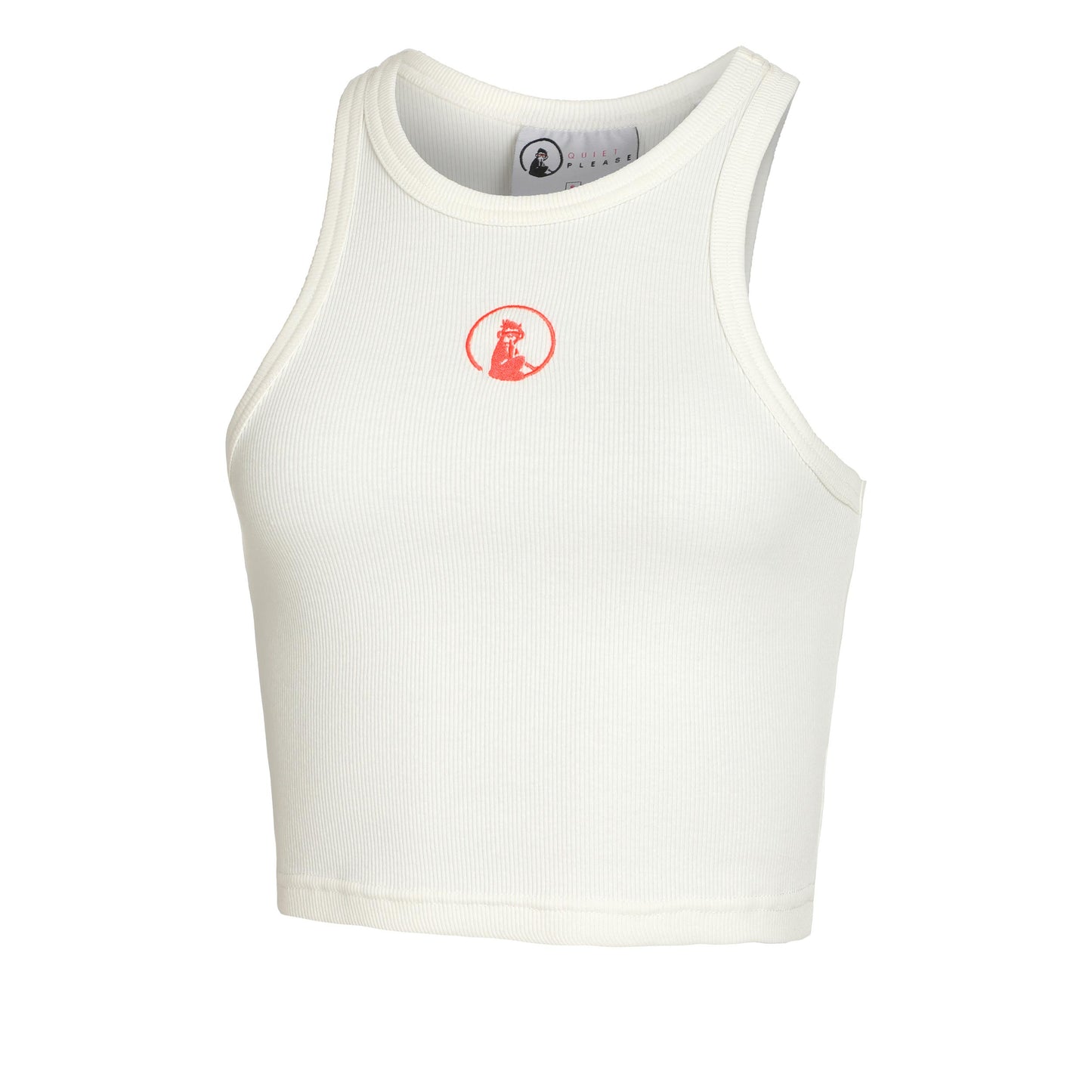 Quiet Please Crossroad Ribbed Tank Top Women-White