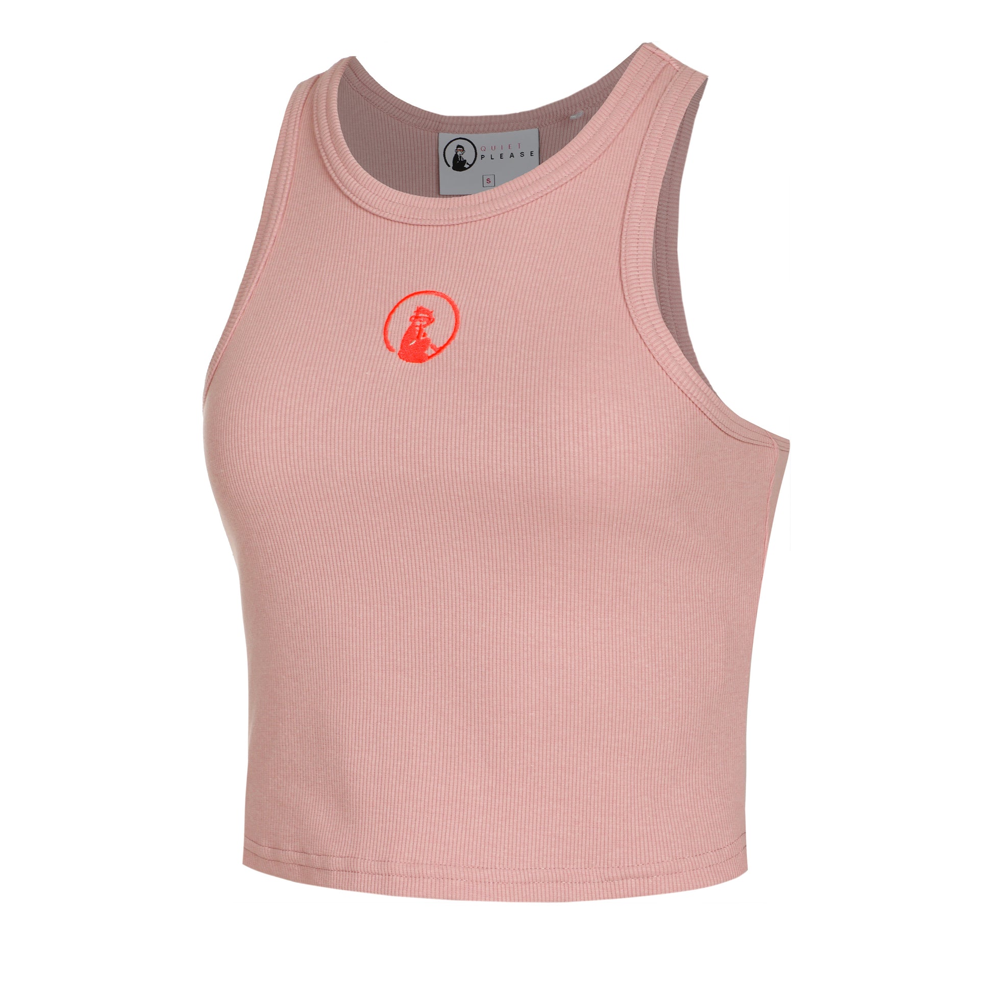 Quiet Please Crossroad Ribbed Tank Top Women-Antique Pink,Red