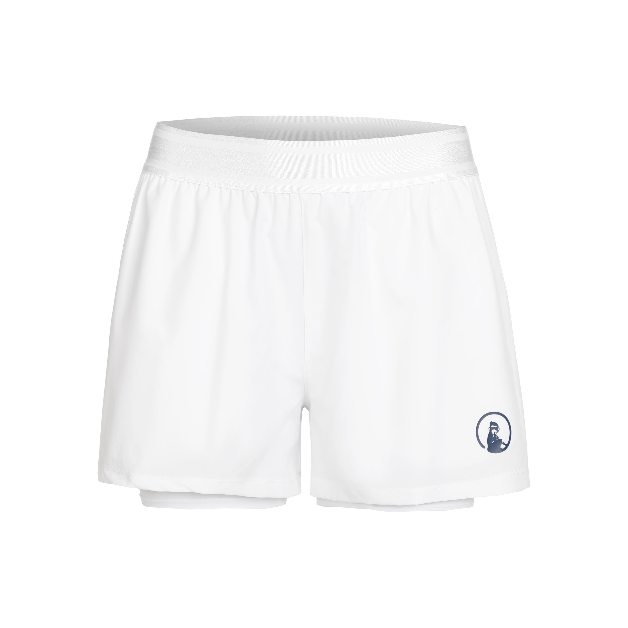 Quiet Please Point 2in1 Shorts Women-White,Dark Blue