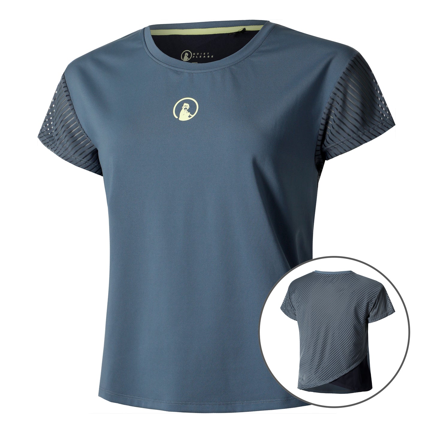 Quiet Please Perspectives Cross T-Shirt Damen-Blau