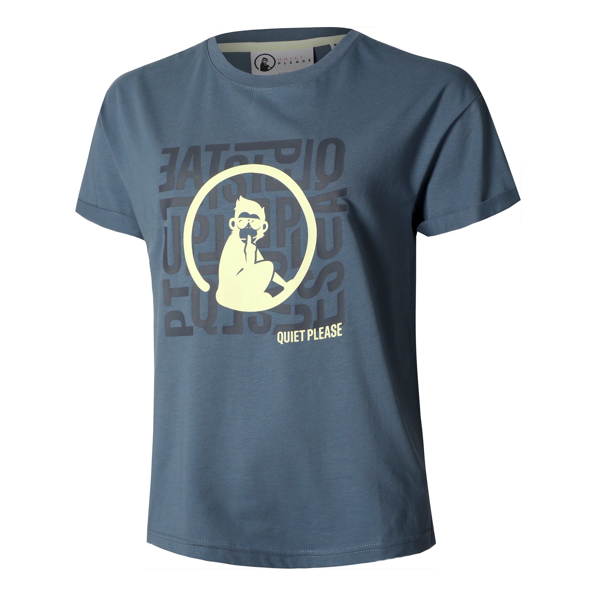 Quiet Please Word Salad T-Shirt Women-Blue