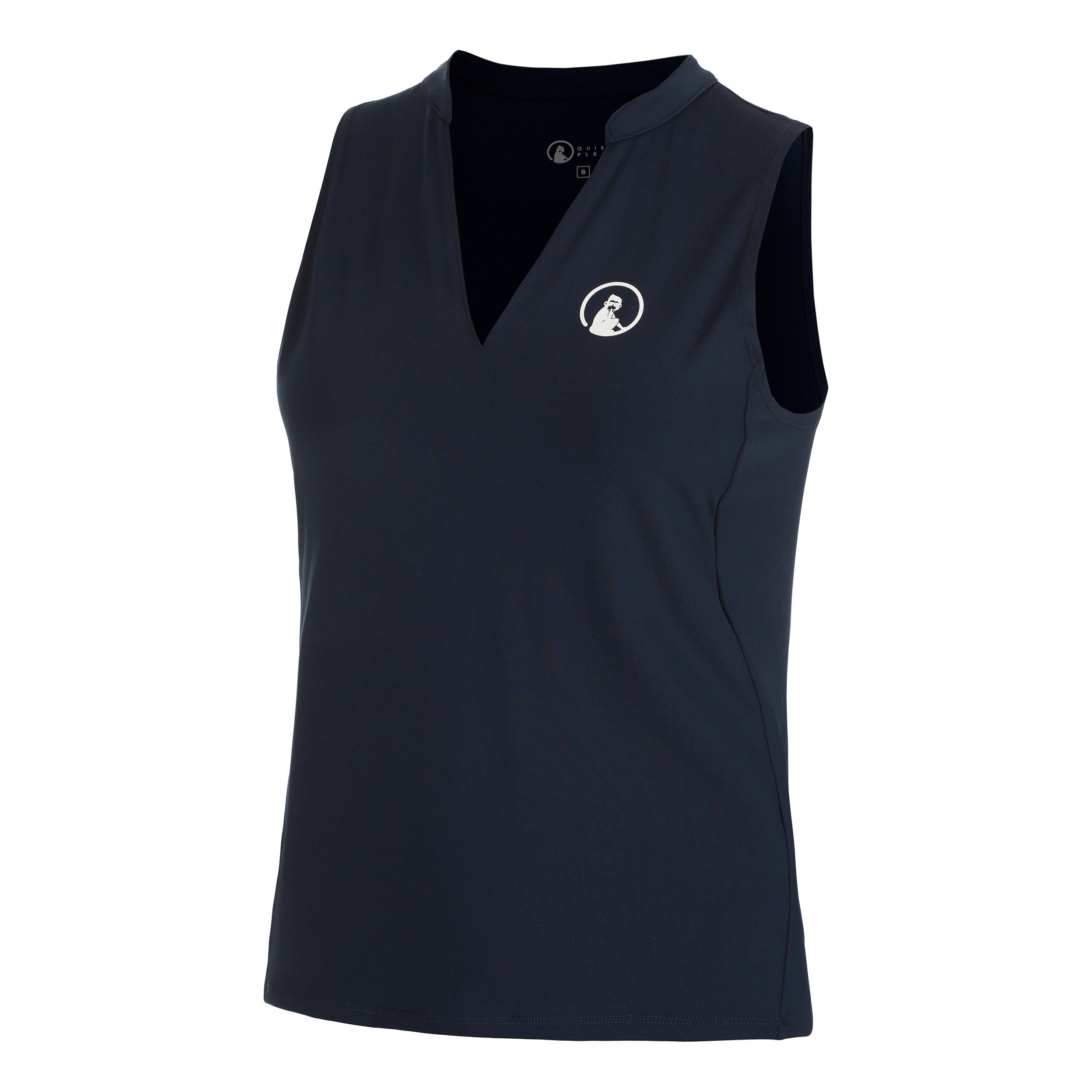 Quiet Please Slice Tank Top Women-Dark Blue
