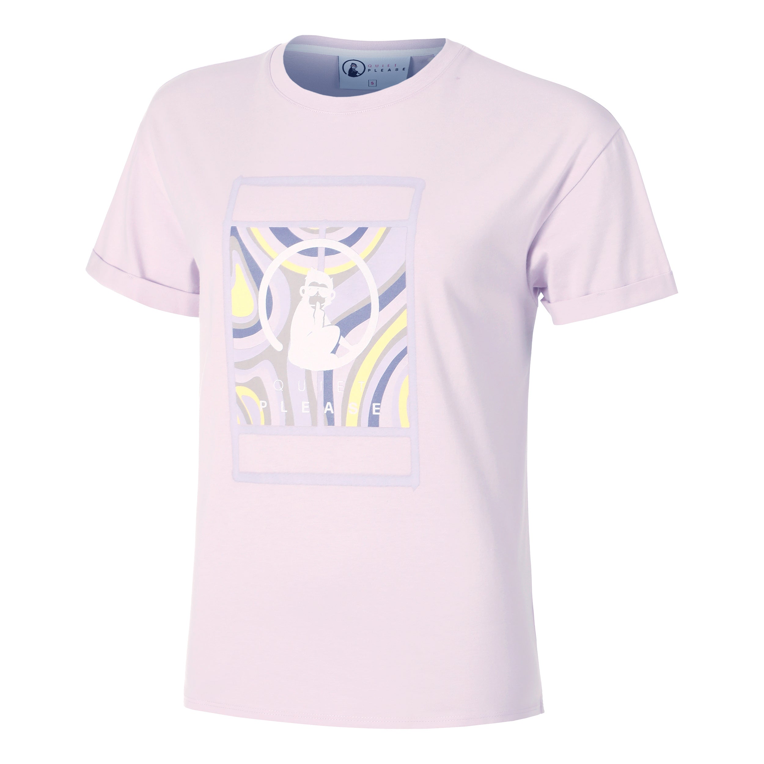 Quiet Please Mind Swirl Court T-Shirt Women-Lilac,Multicoloured