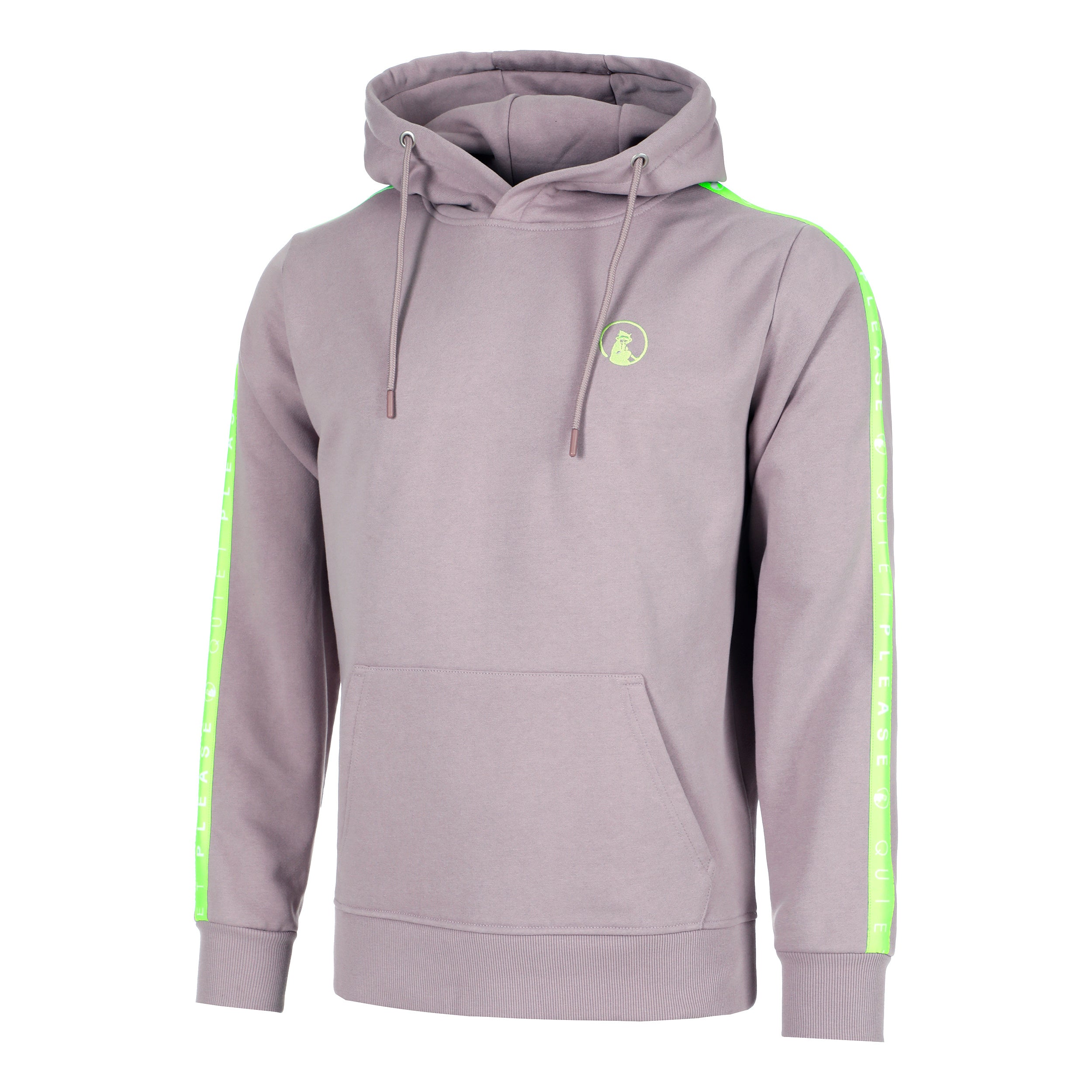 Quiet Please Mind Taped Hoody Men-Violet,Neon Green