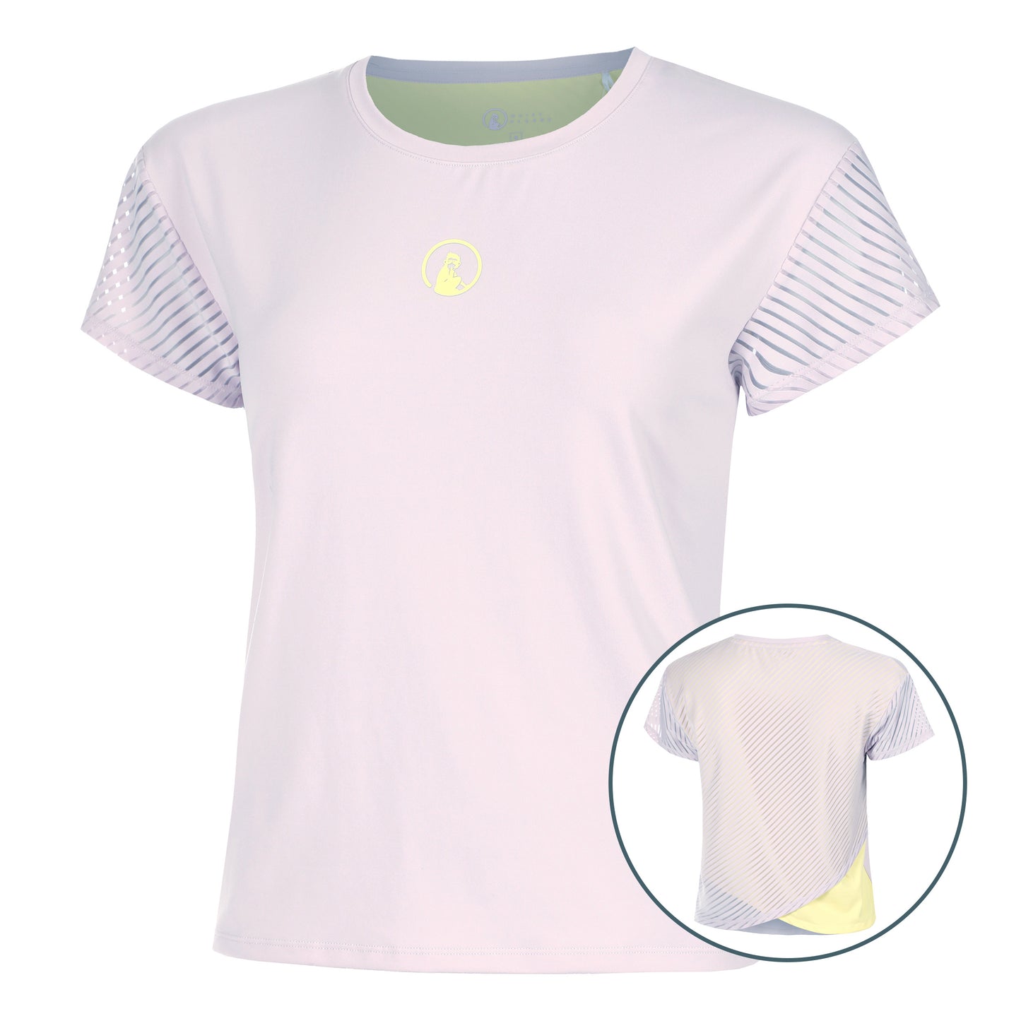 Quiet Please Mind Cross T-Shirt Damen-Flieder,Gelb