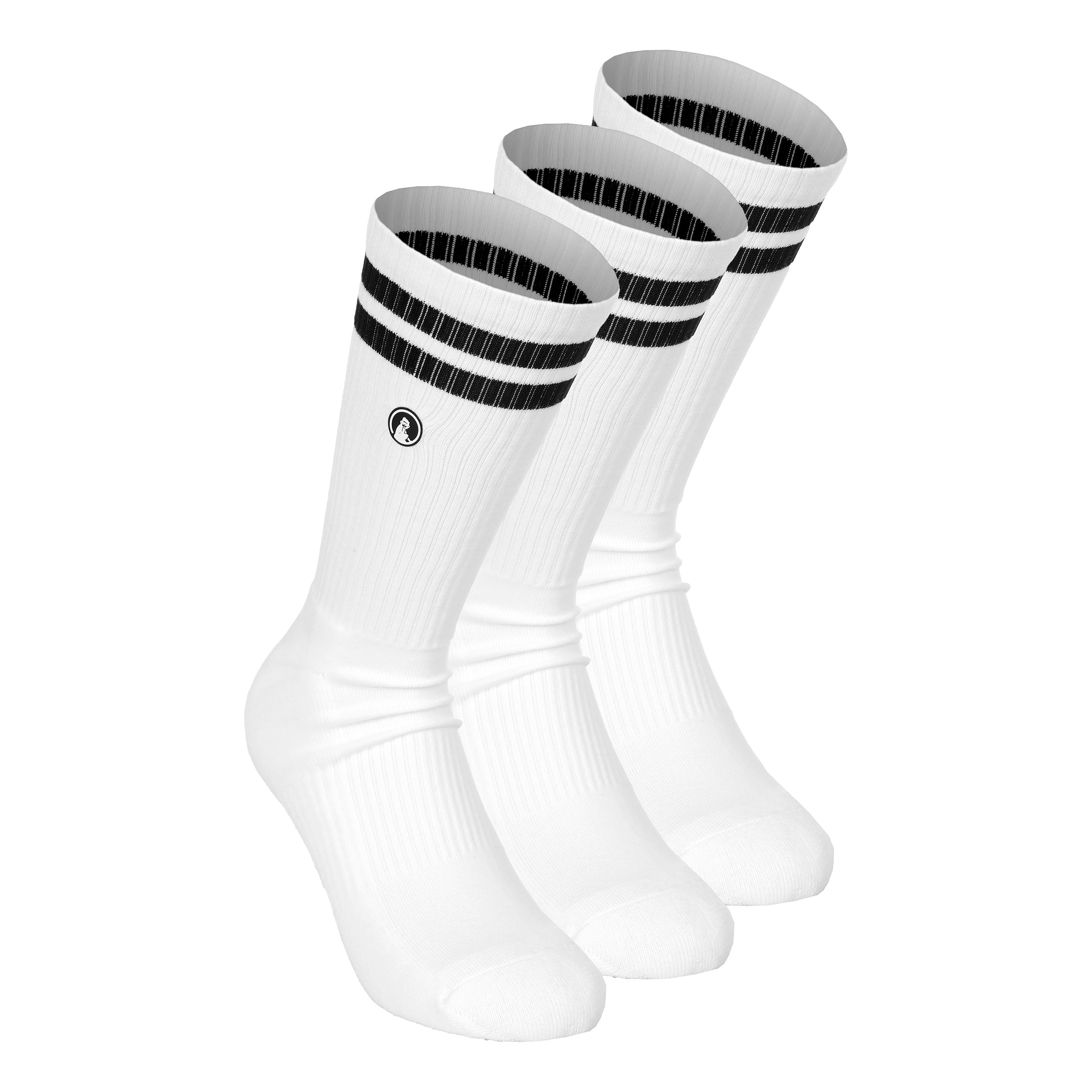 Quiet Please College Tennis Socks 3 Pack-White