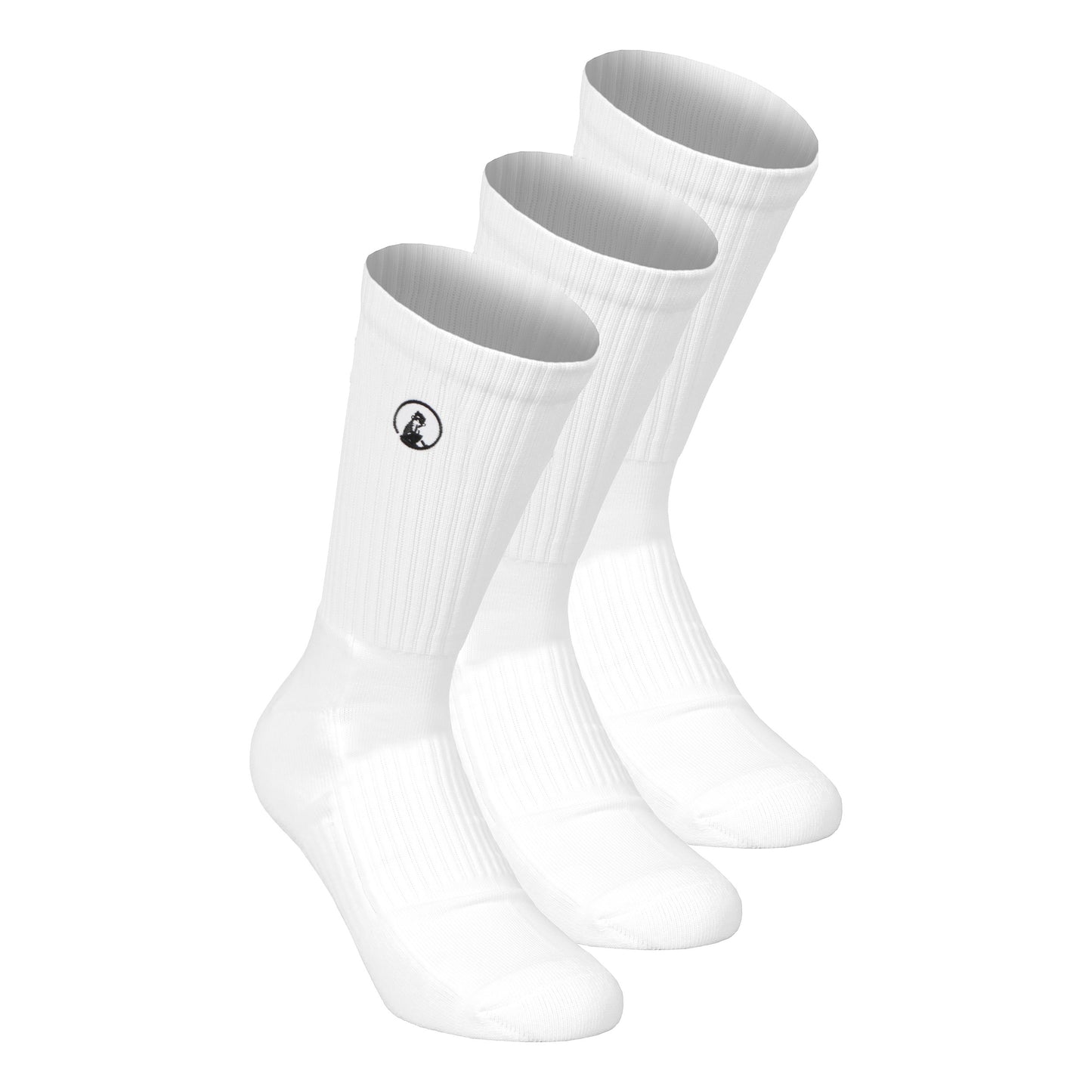 Quiet Please Performance Long Tennissocken 3er Pack-Weiß
