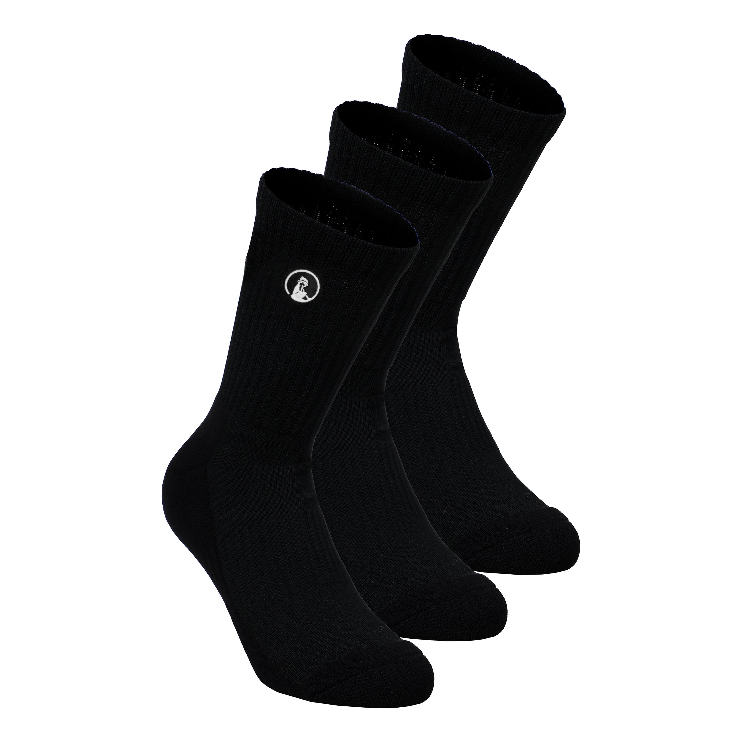 Quiet Please Performance Long Tennis Socks 3 Pack-Black