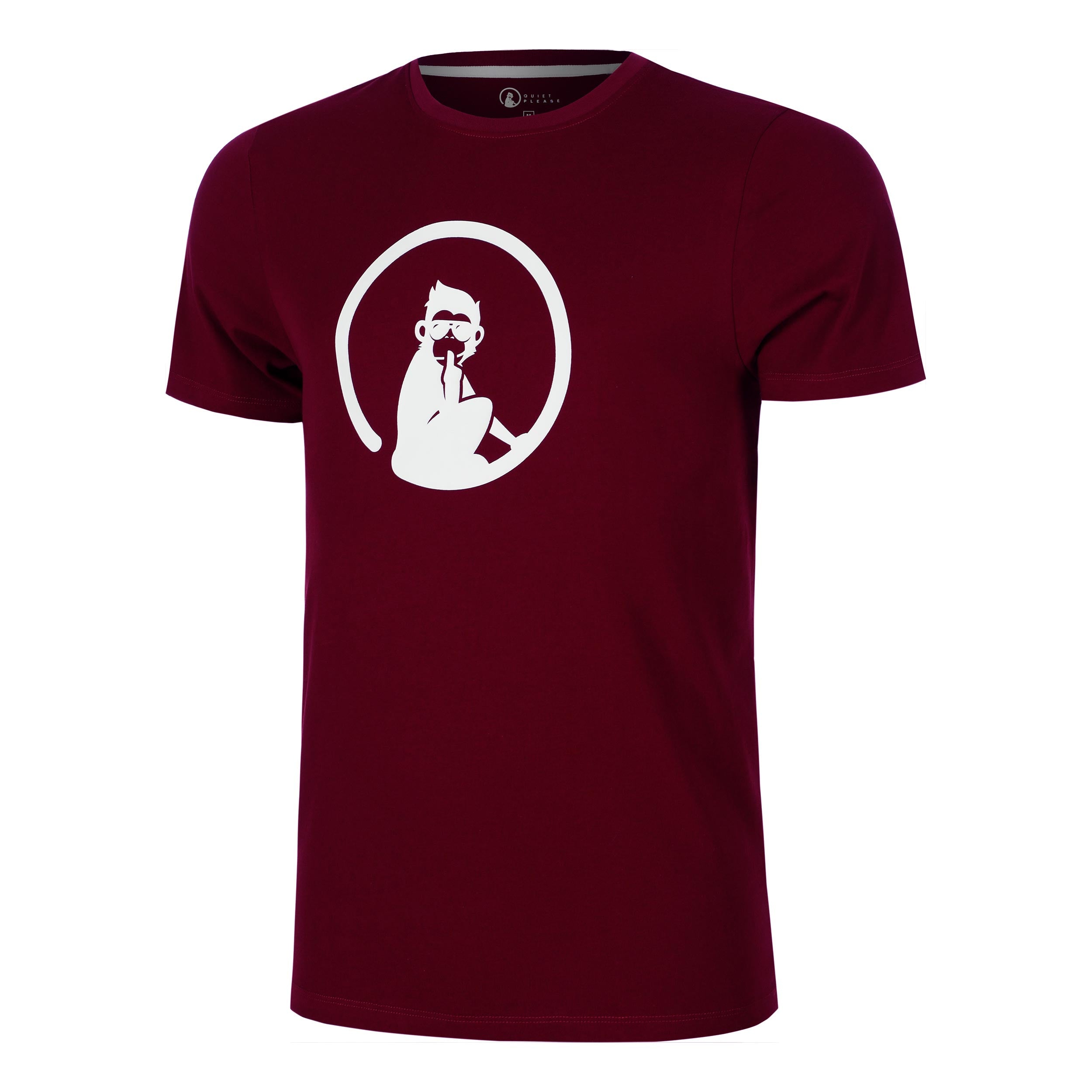 Quiet Please Create Trainings T-Shirt Herren-Weinrot,Weiß