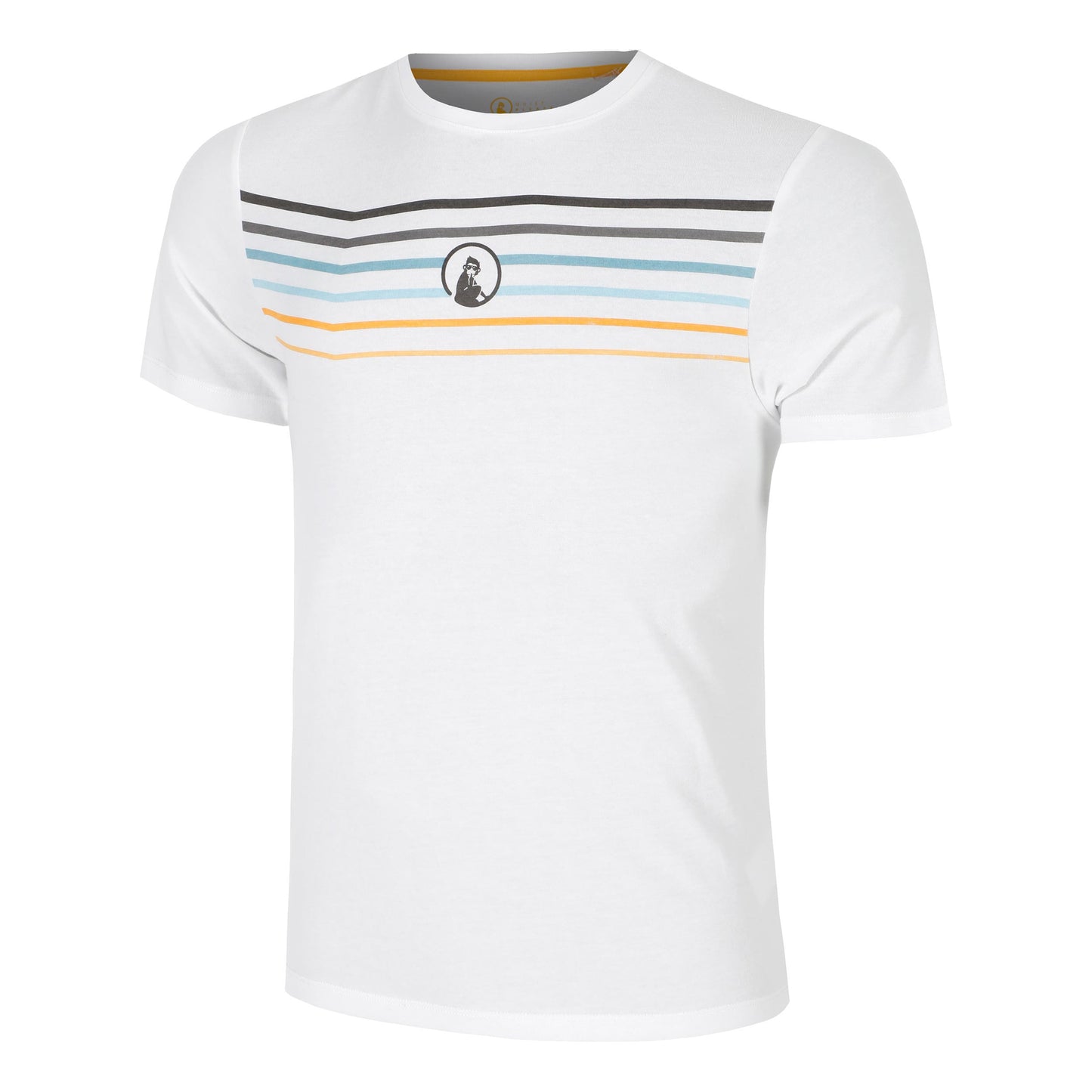 Quiet Please Endlessly Trainings Stripe T-Shirt Men-White,Multicoloured