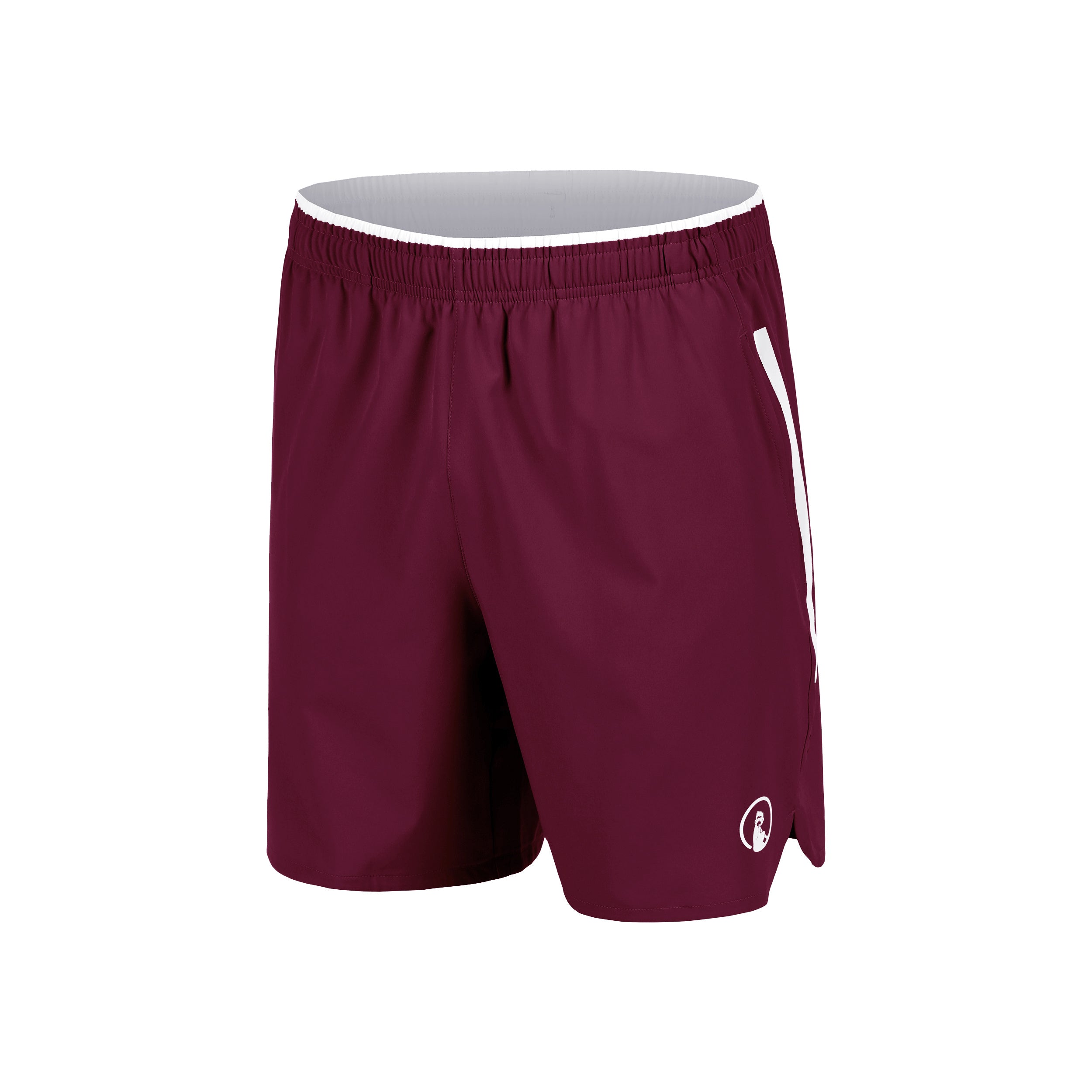 Quiet Please Create Drop 7in Shorts Men-Wine Red,White