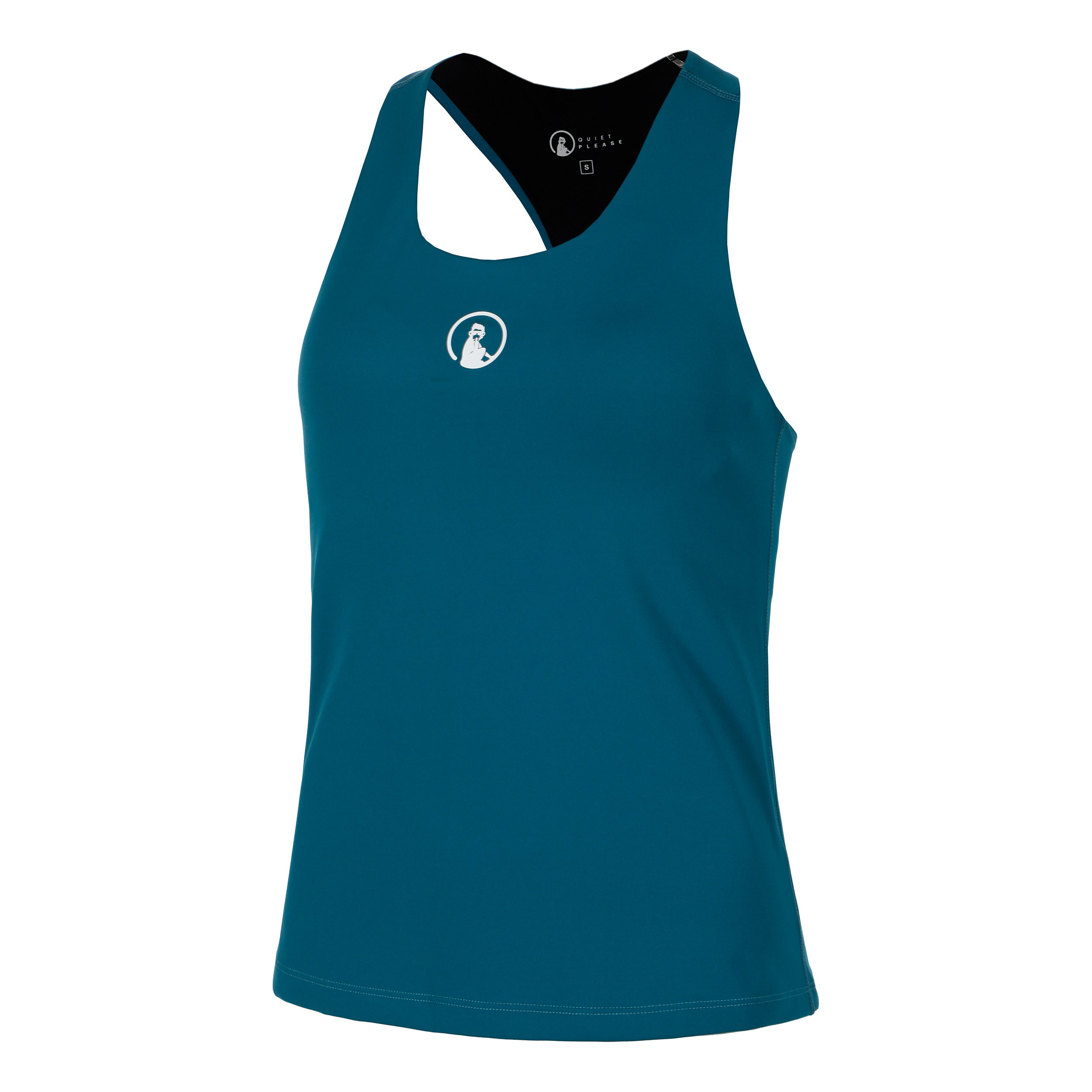 Quiet Please Create Inside In Tank Top Women-Petrol,White