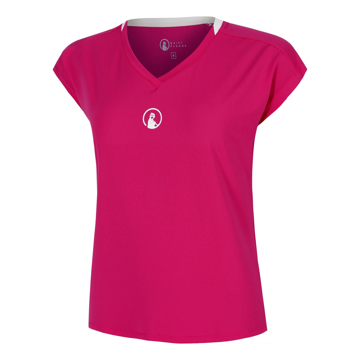 Quiet Please Create Volley T-Shirt Women-Pink,White