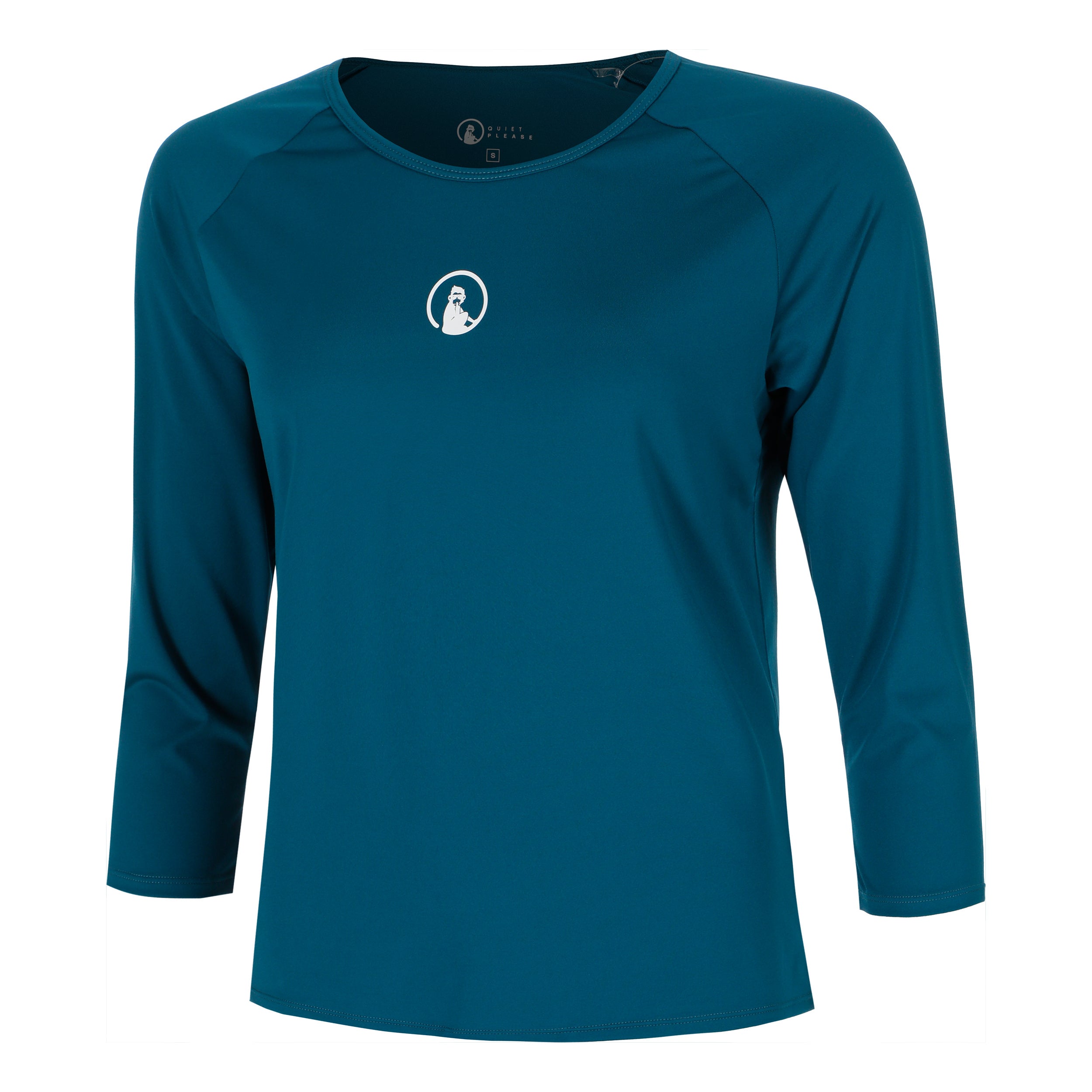Quiet Please Court Crush Longsleeve Damen-petrol, weiß