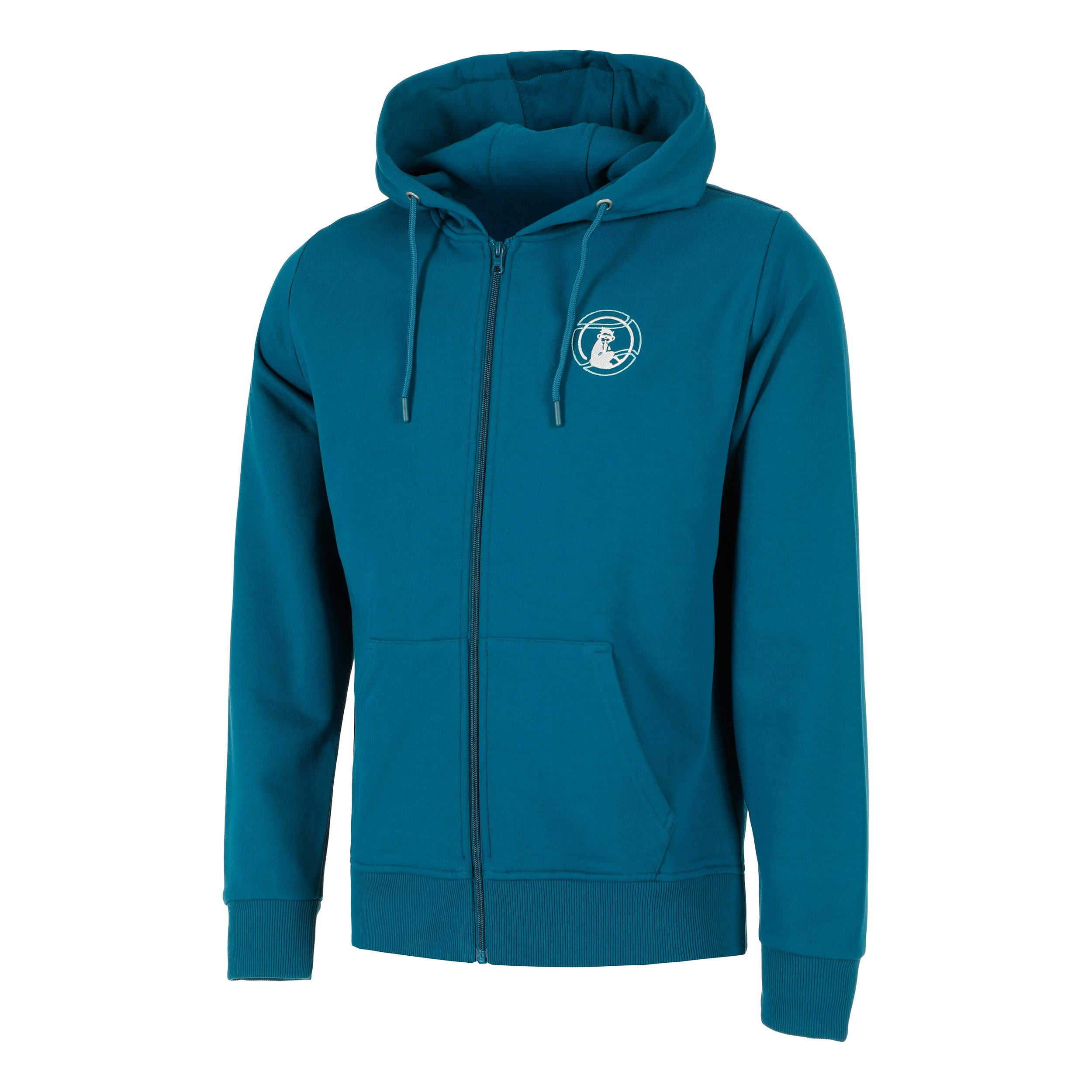 Quiet Please Create Bracket Zip Hoodie Men-Petrol,Multicoloured