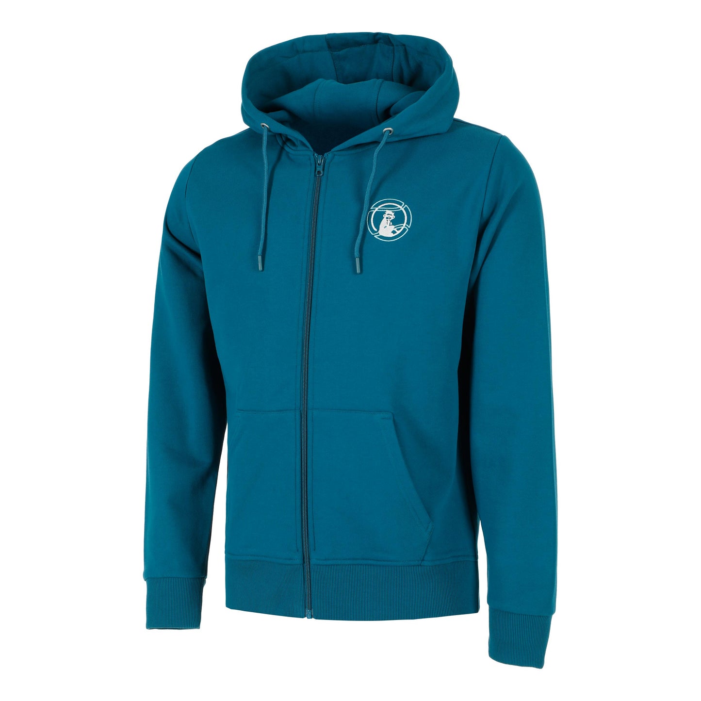 Quiet Please Create Bracket Zip Hoodie Men-Petrol,Multicoloured