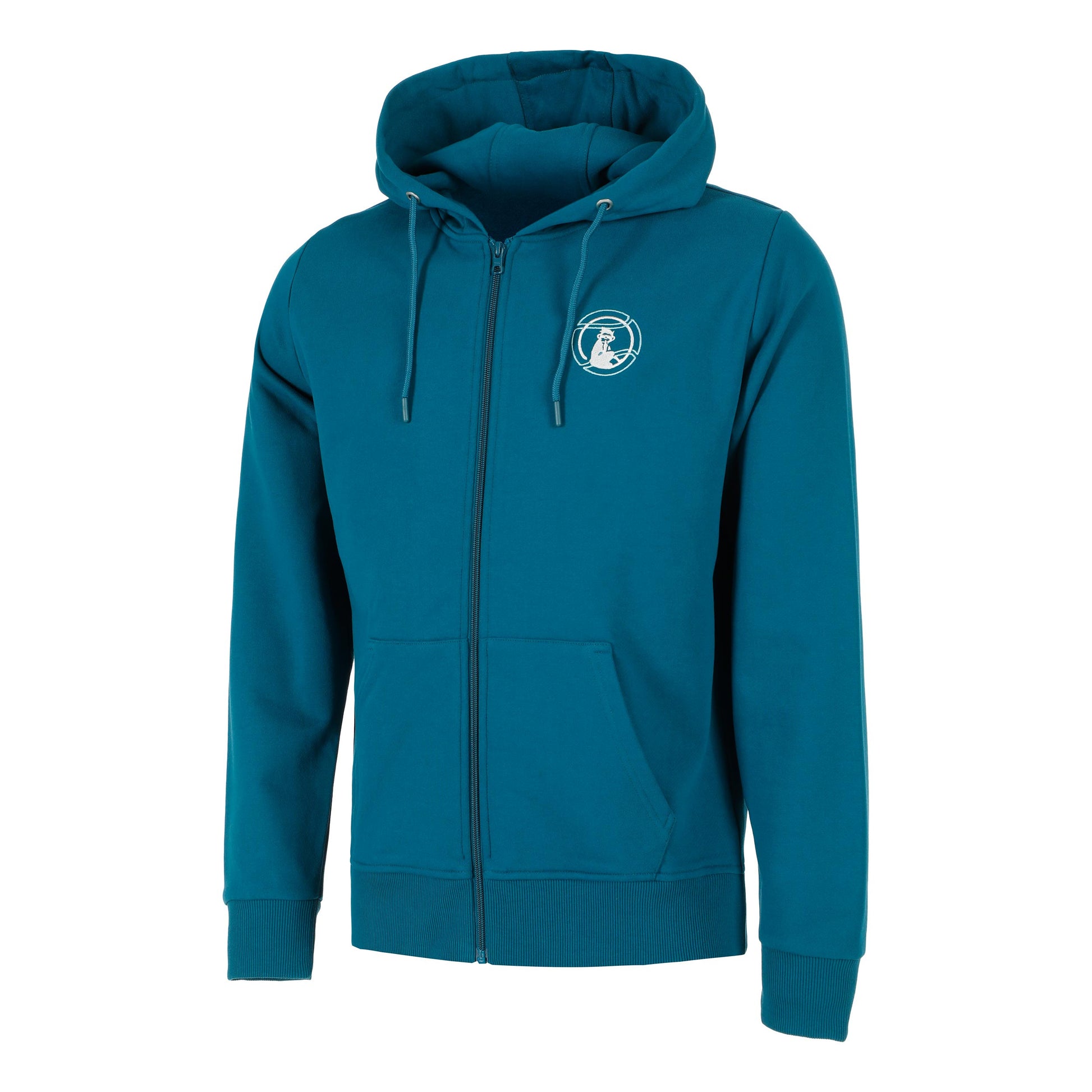Quiet Please Create Bracket Zip Hoodie Men-Petrol,Multicoloured