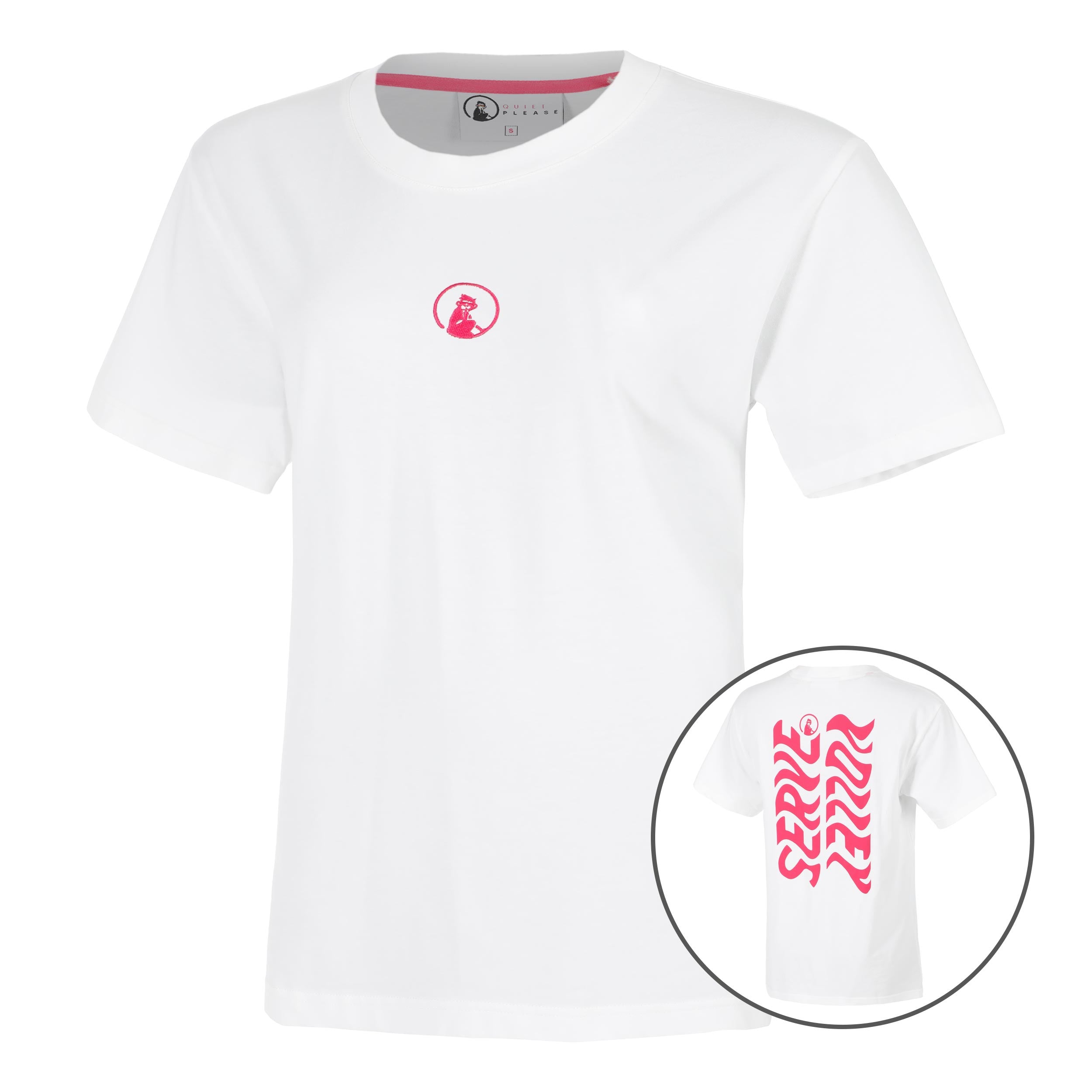 Quiet Please Create Wavy Boyfriend T-Shirt Damen-Weiß,Pink