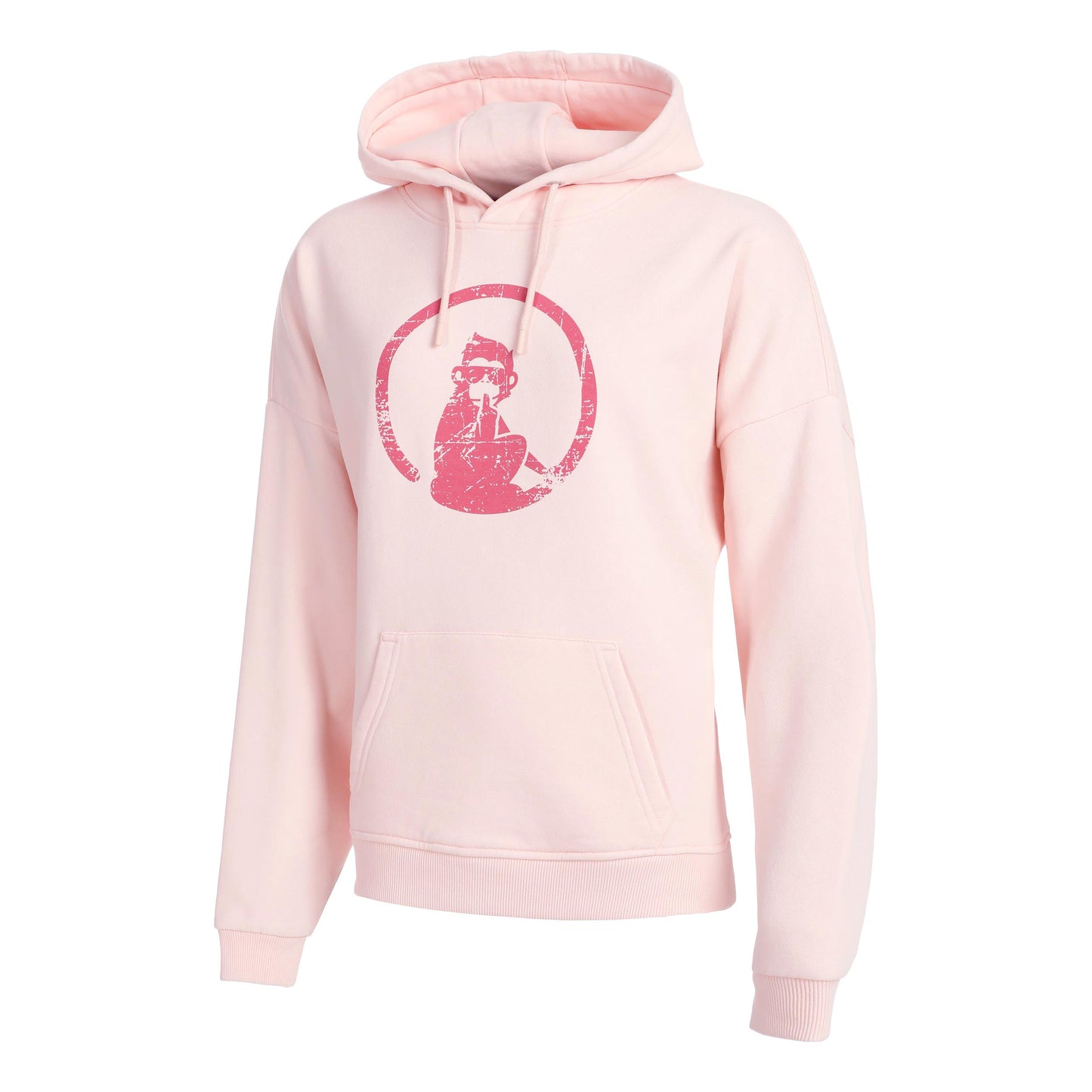 Quiet Please Endlessly Washed Out Oversize Hoody Women-Pink