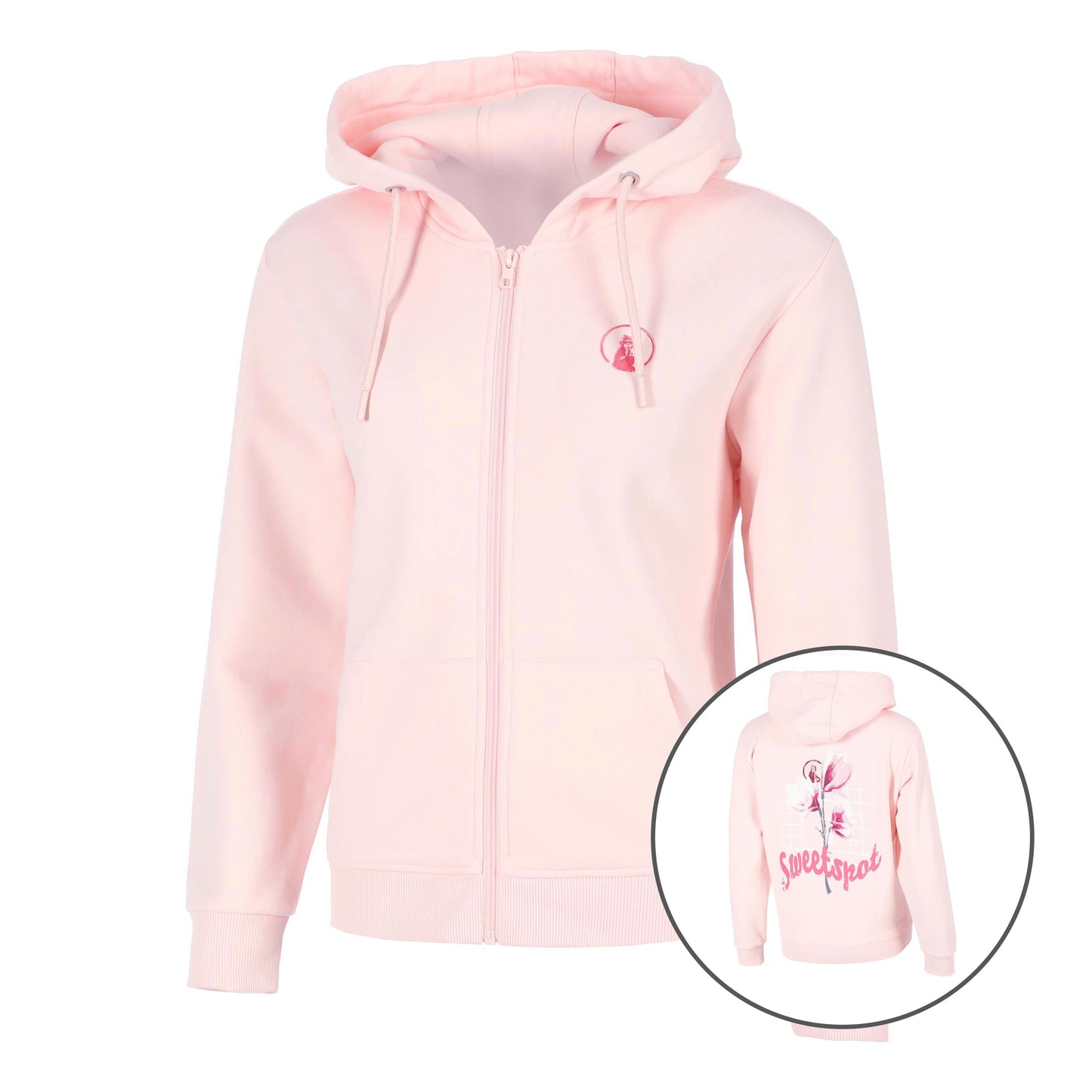Quiet Please Endlessly Flower Zip Hoodie Women-Pink,Multicoloured