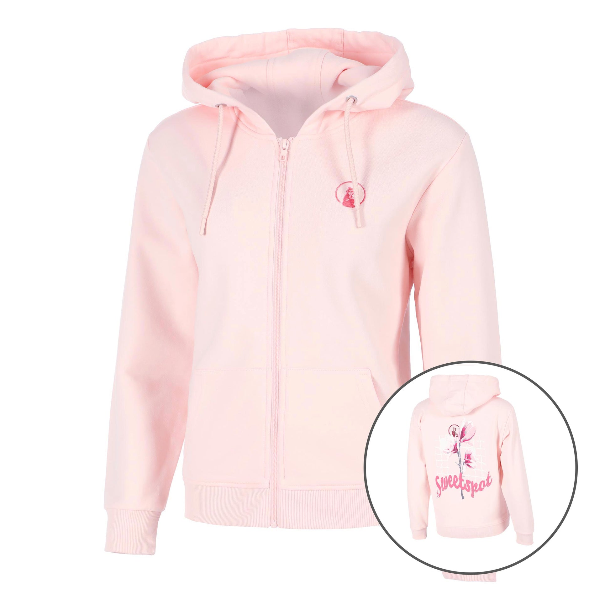 Quiet Please Endlessly Flower Zip Hoodie Women-Pink,Multicoloured