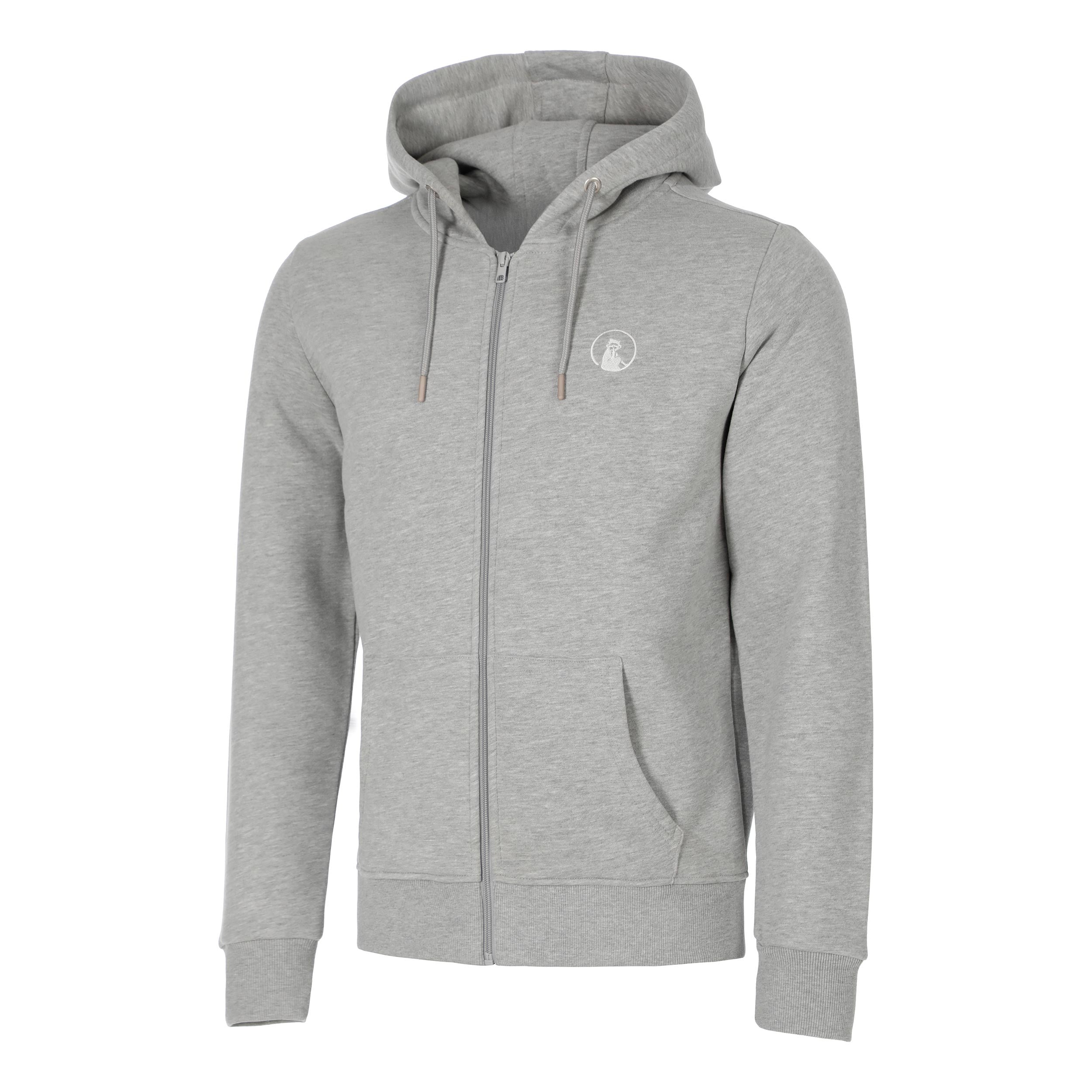 Quiet Please Essential Zip Zip Hoodie Men-grey