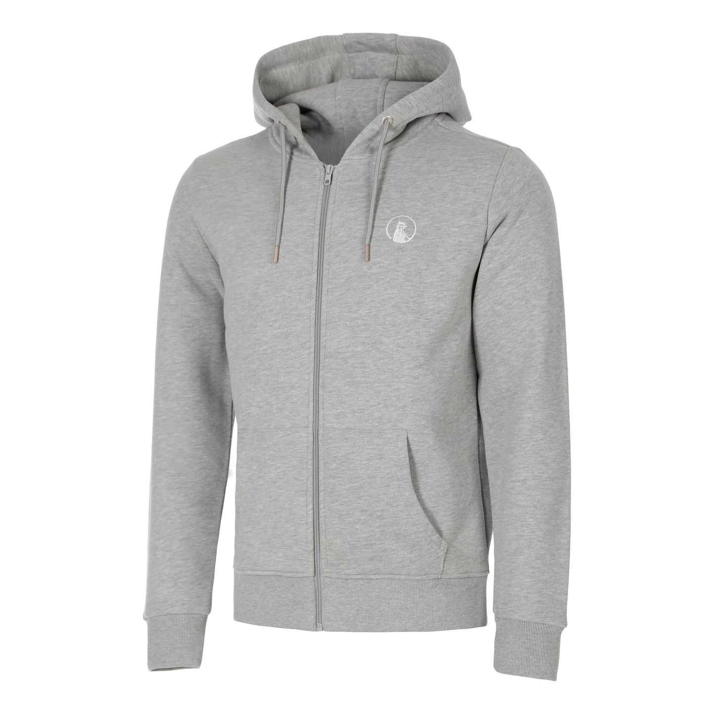 Quiet Please Essential Zip Zip Hoodie Men-grey