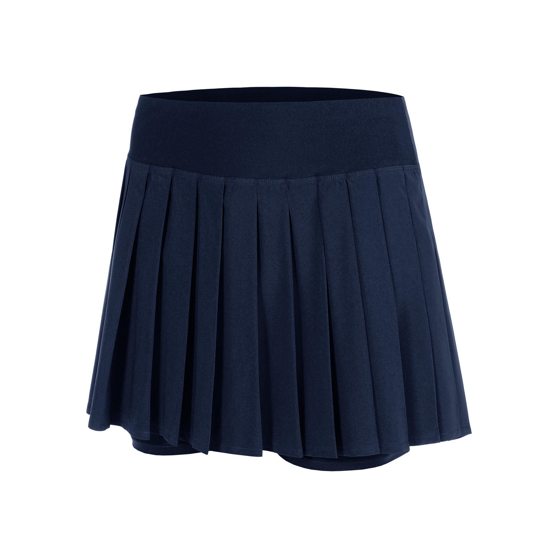 Quiet Please Love Pleated Skirt Women-dark blue