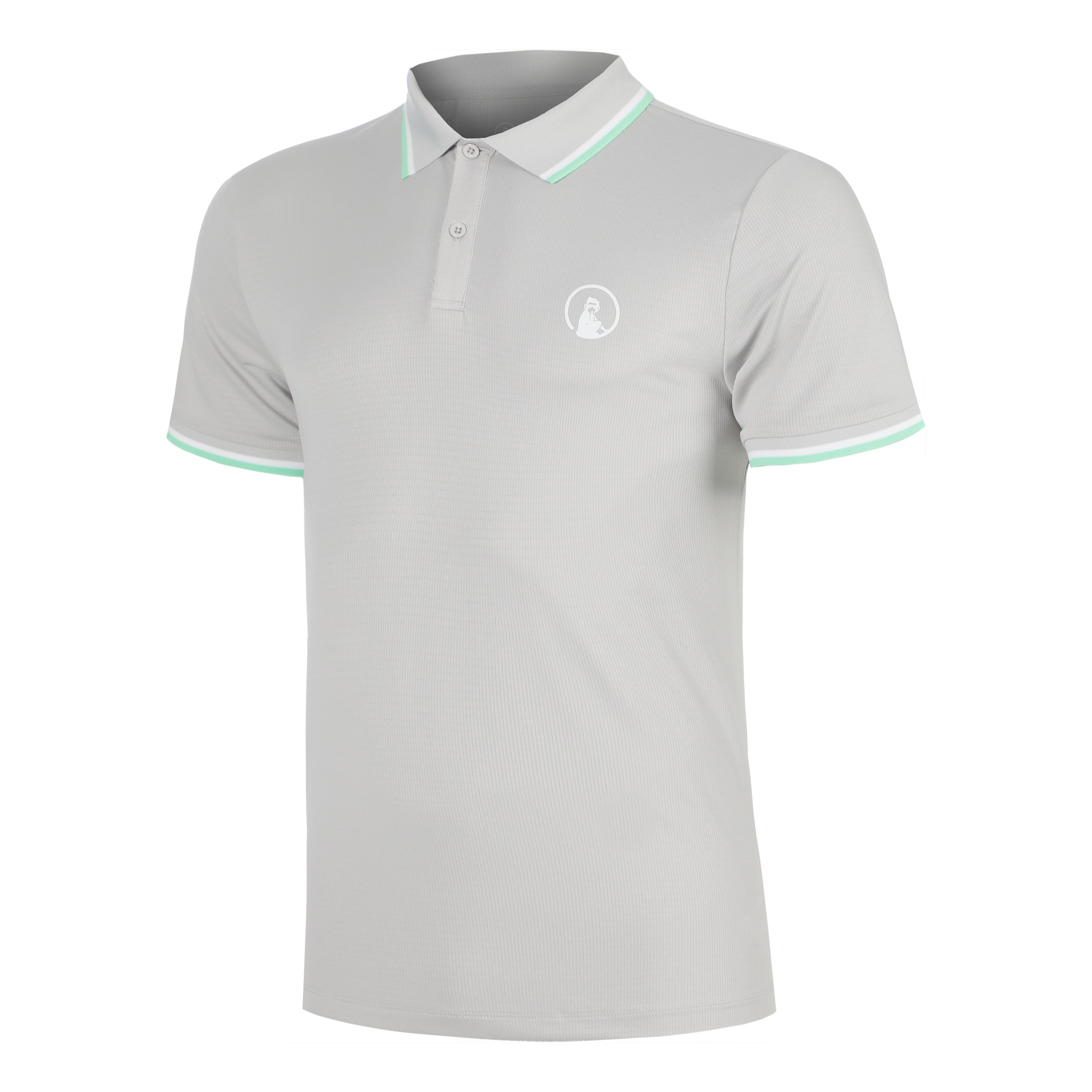 Quiet Please Joy Tournament Tipping Polo Men - grey, white