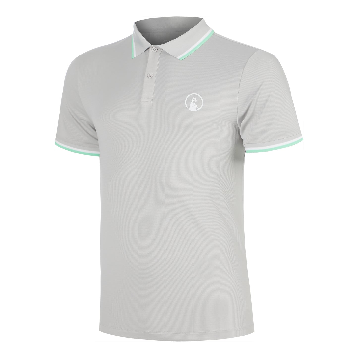 Quiet Please Joy Tournament Tipping Polo Men - grey, white