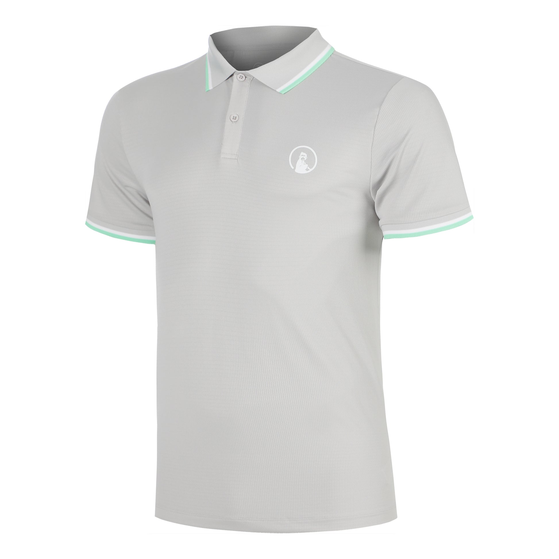 Quiet Please Joy Tournament Tipping Polo Men - grey, white