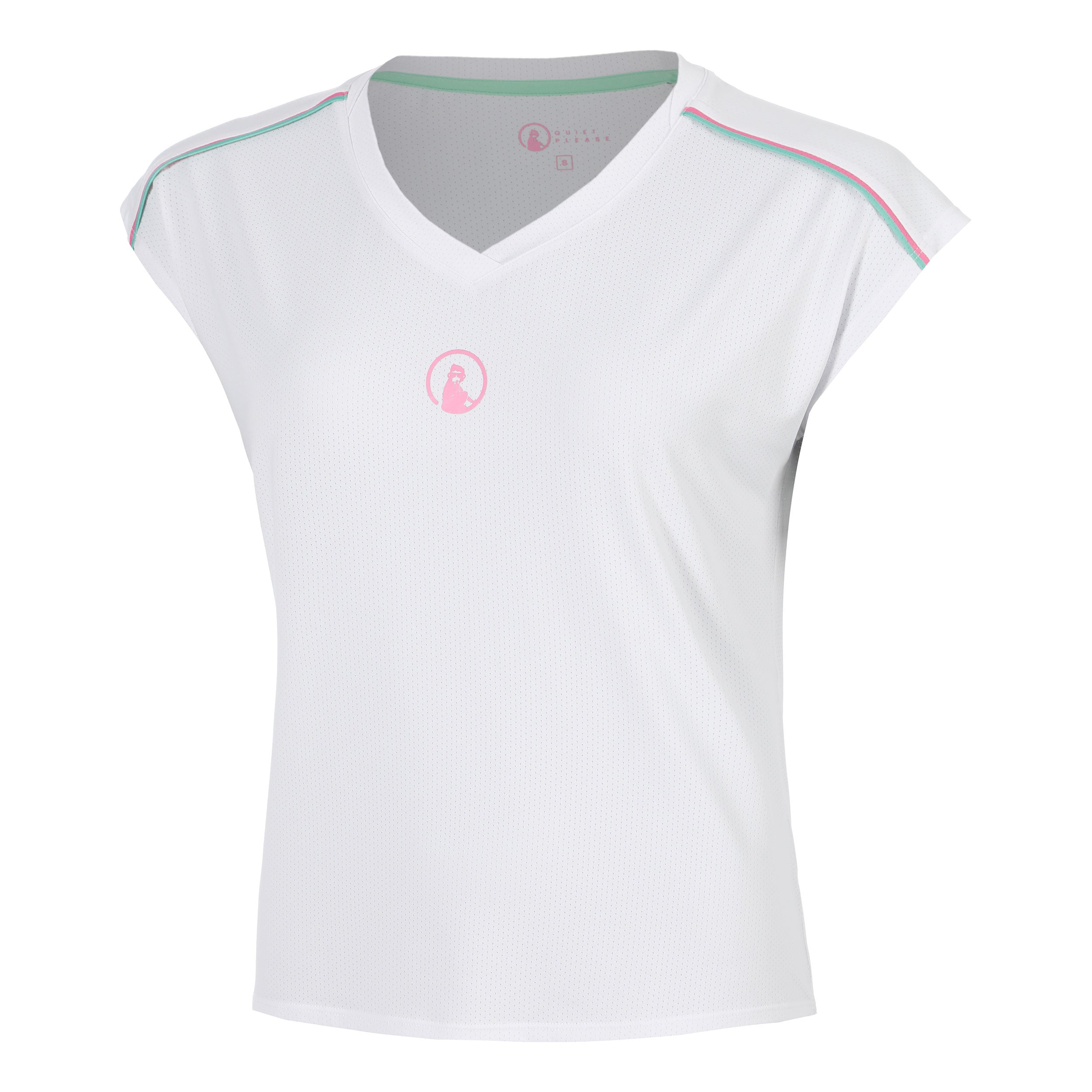 Quiet Please Joy Volley T-Shirt Women - white, pink