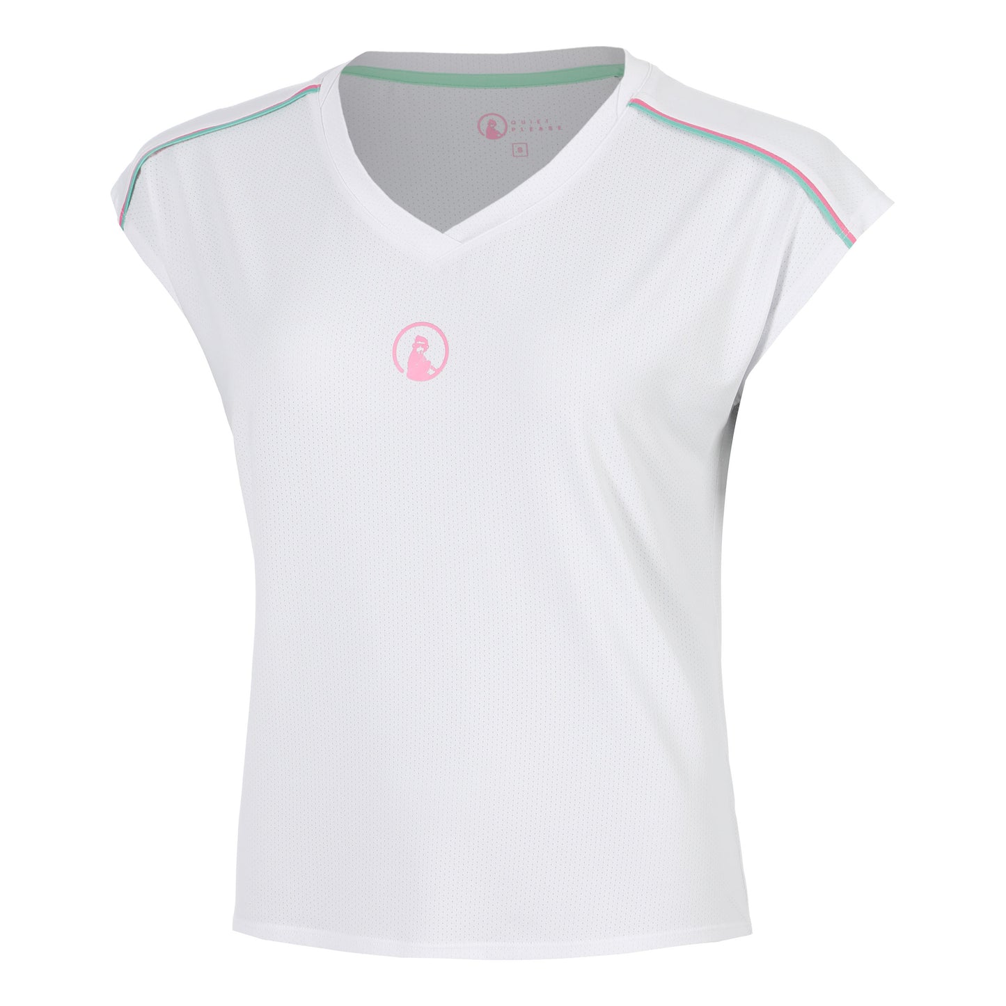 Quiet Please Joy Volley T-Shirt Damen - weiß, pink